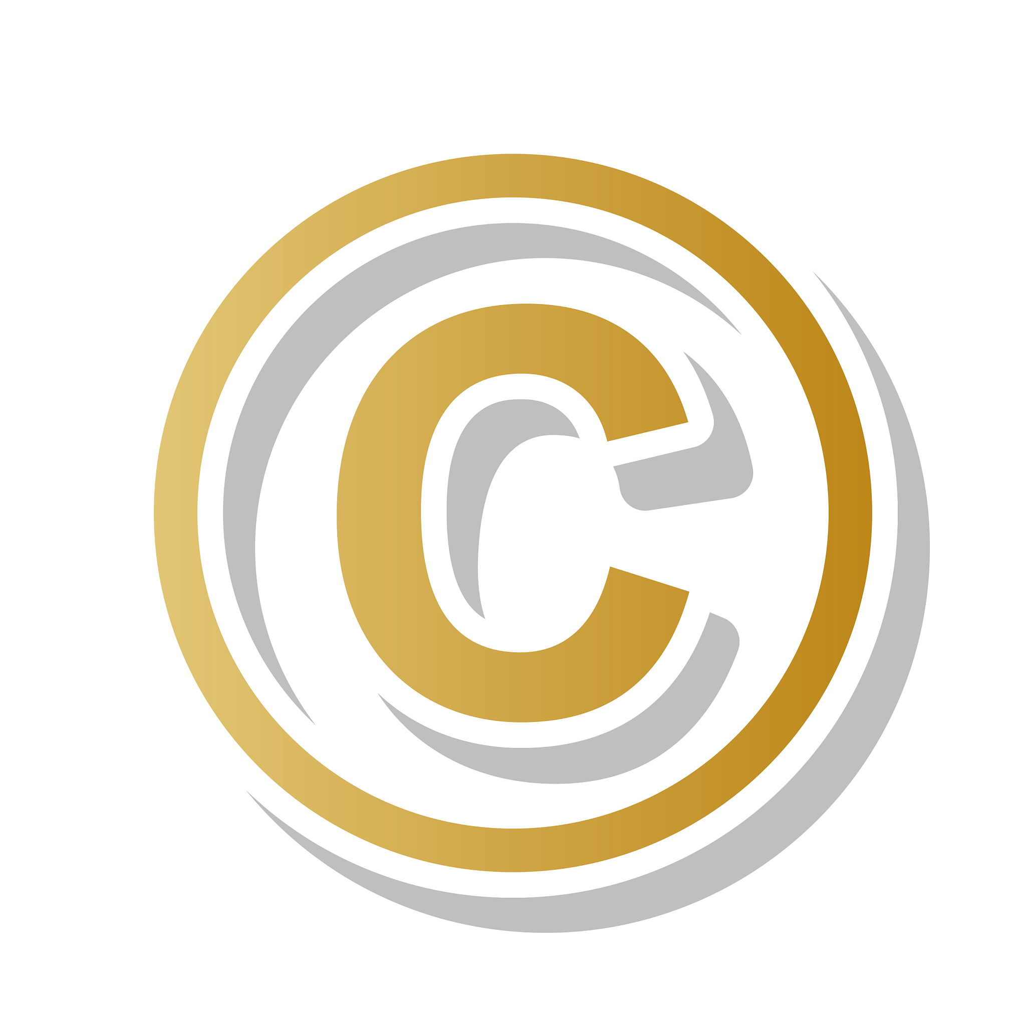 copyright sign golden