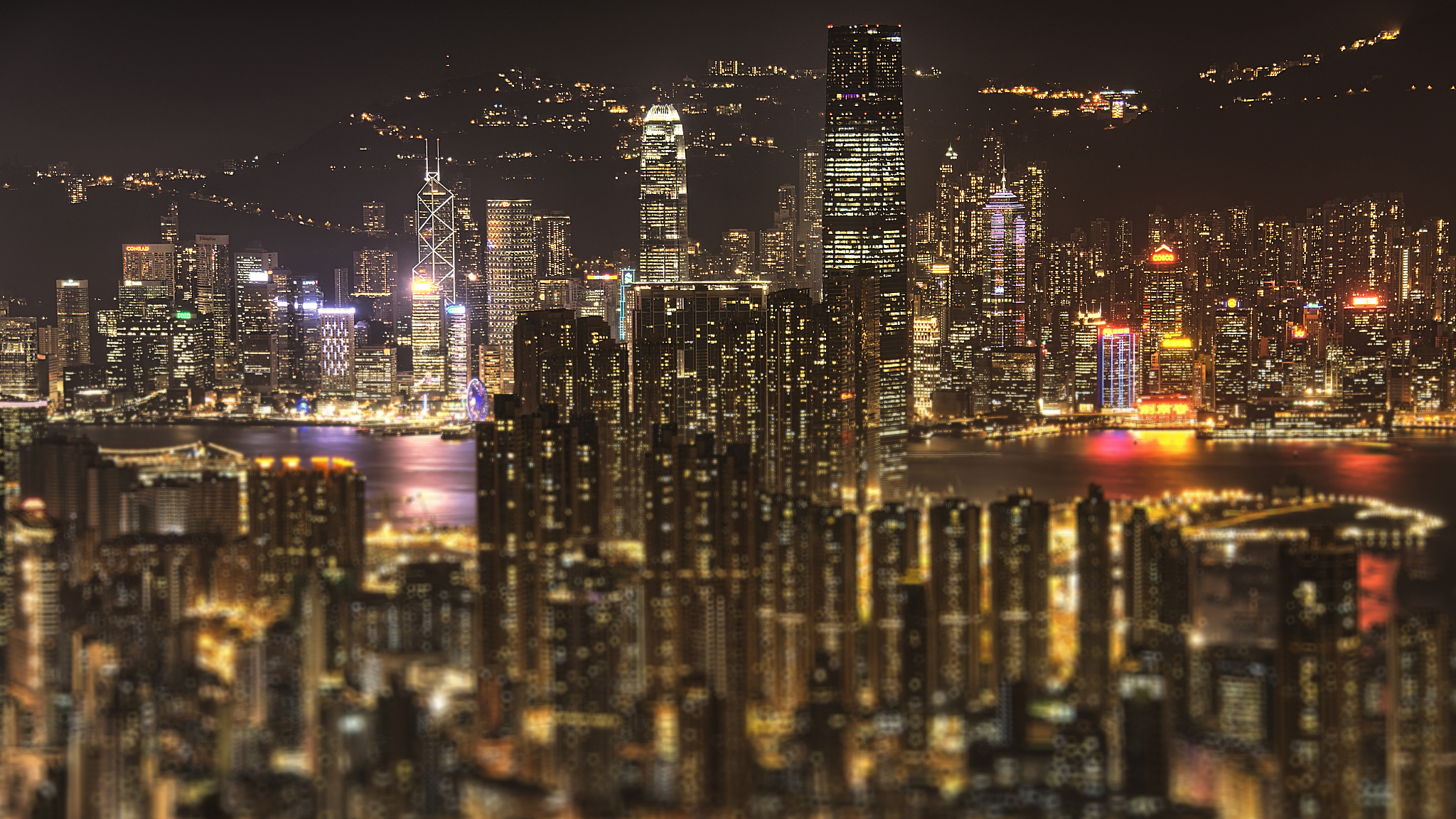 hong kong night city