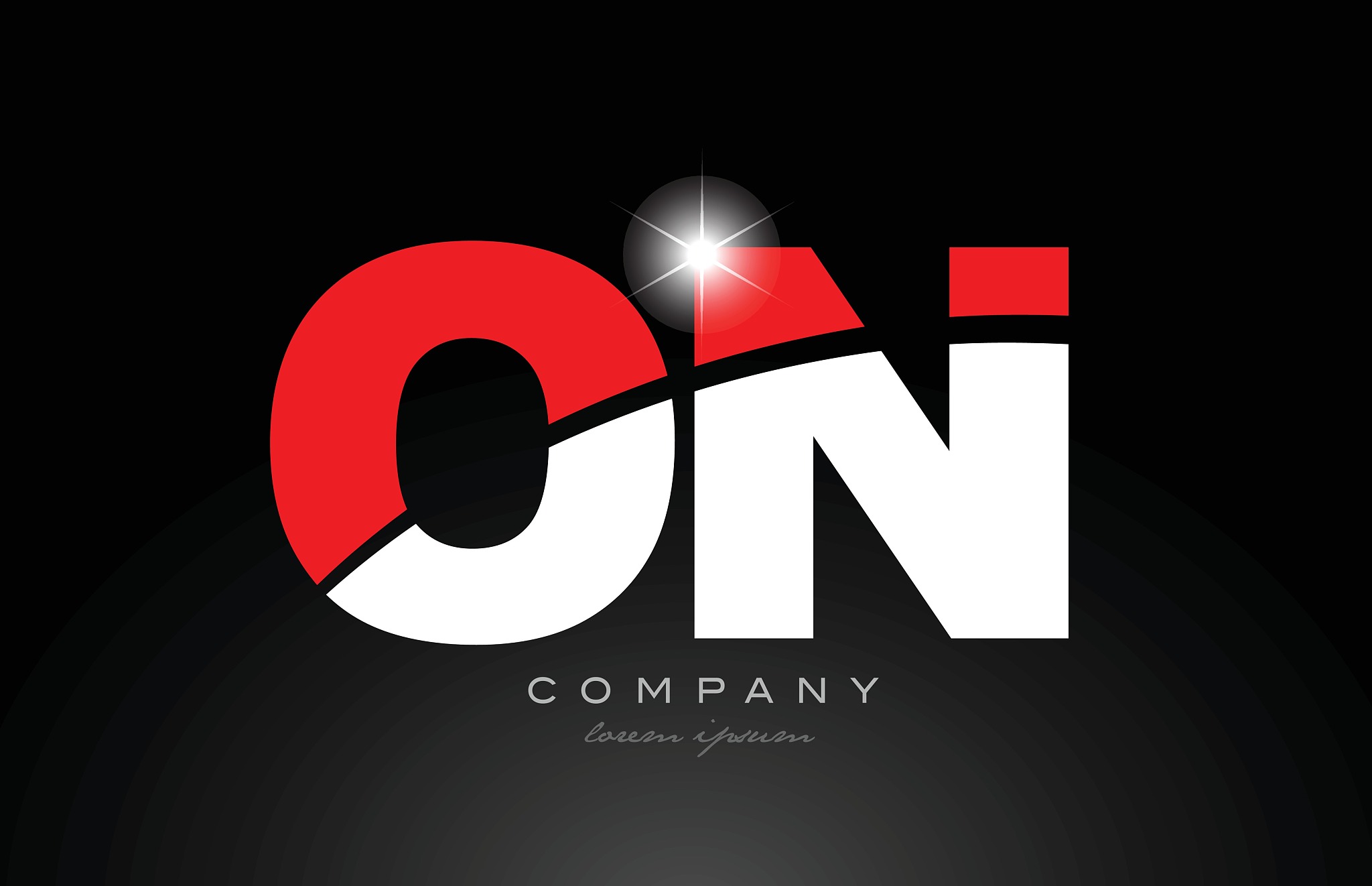 red white color letter combination on o n alphabet for logo icon
