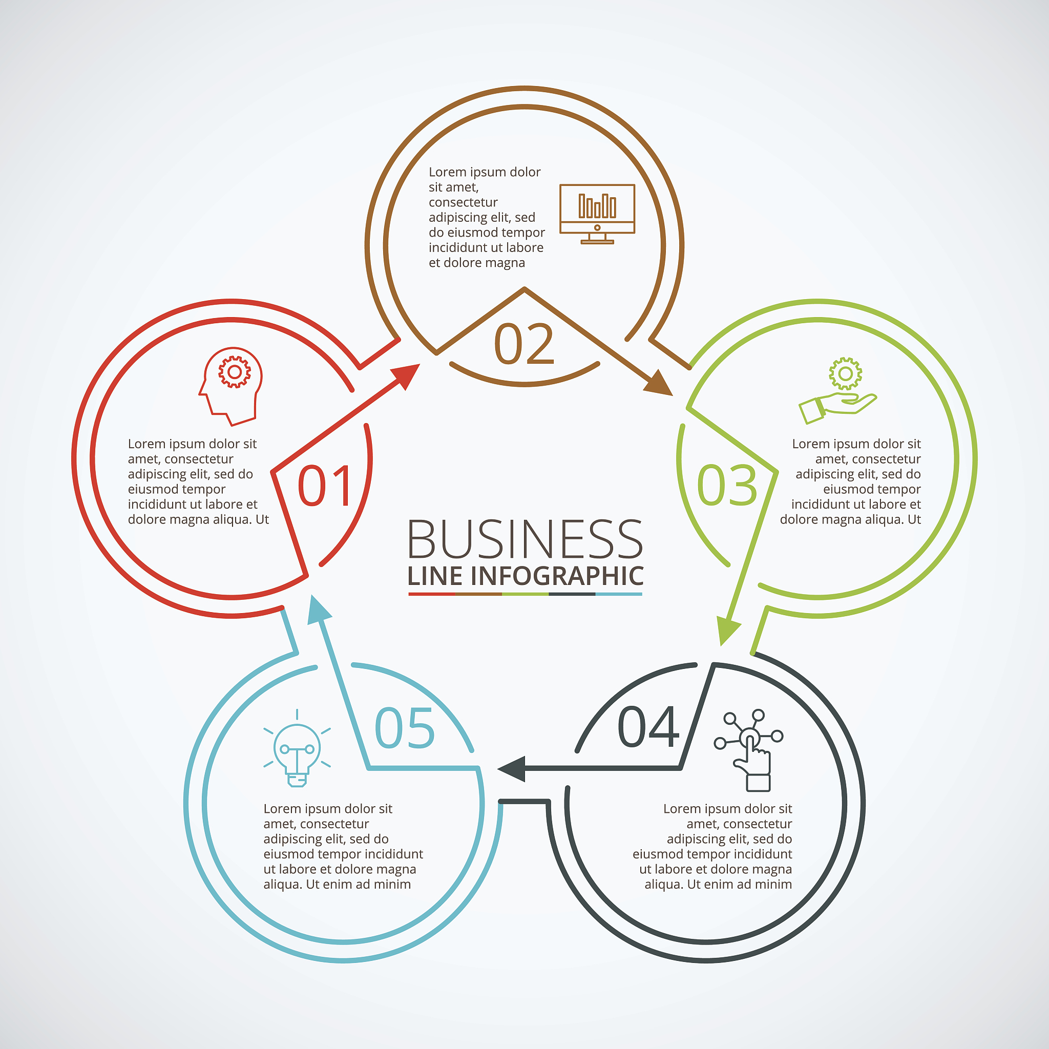 thin line flat element for infographic.