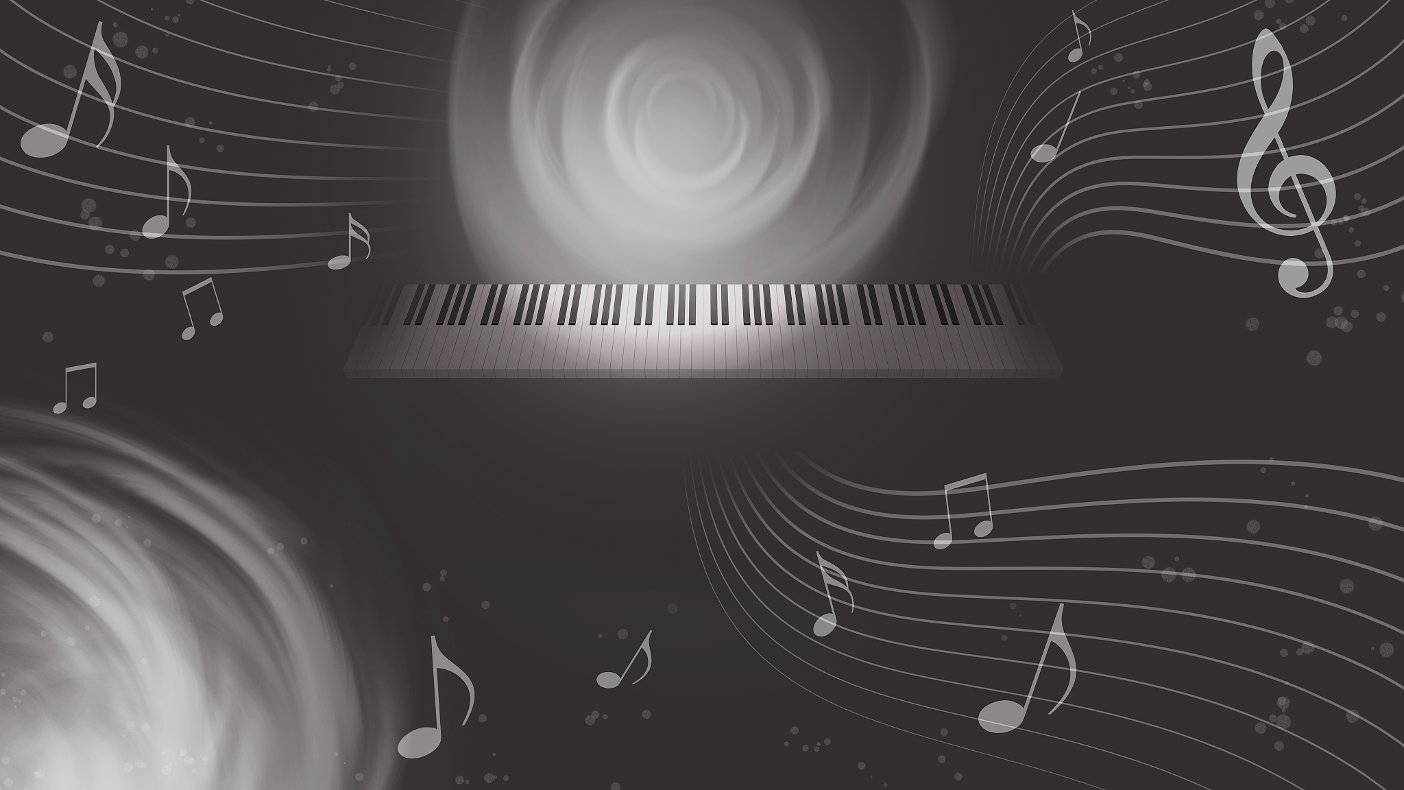 image of music  piano keyboard and musical notes background