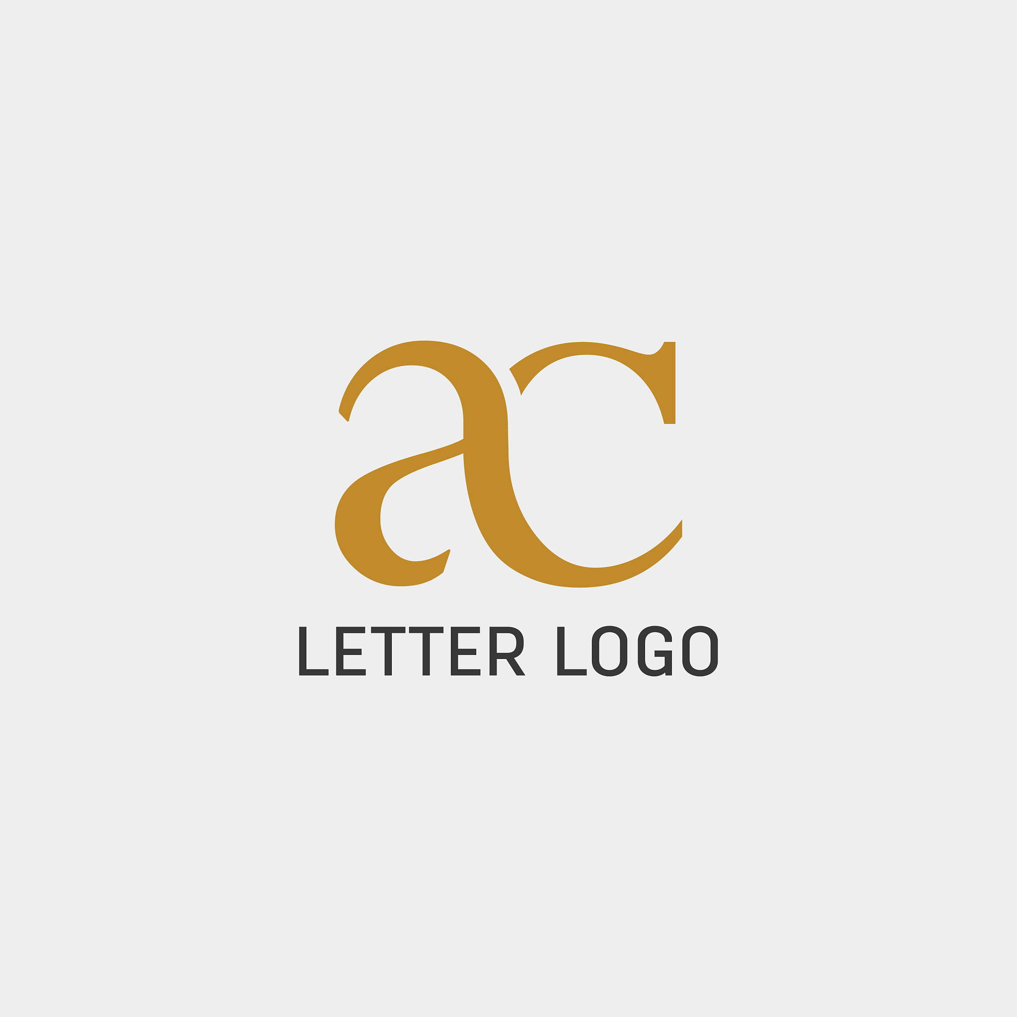 letter ac ca gold creative logo template with