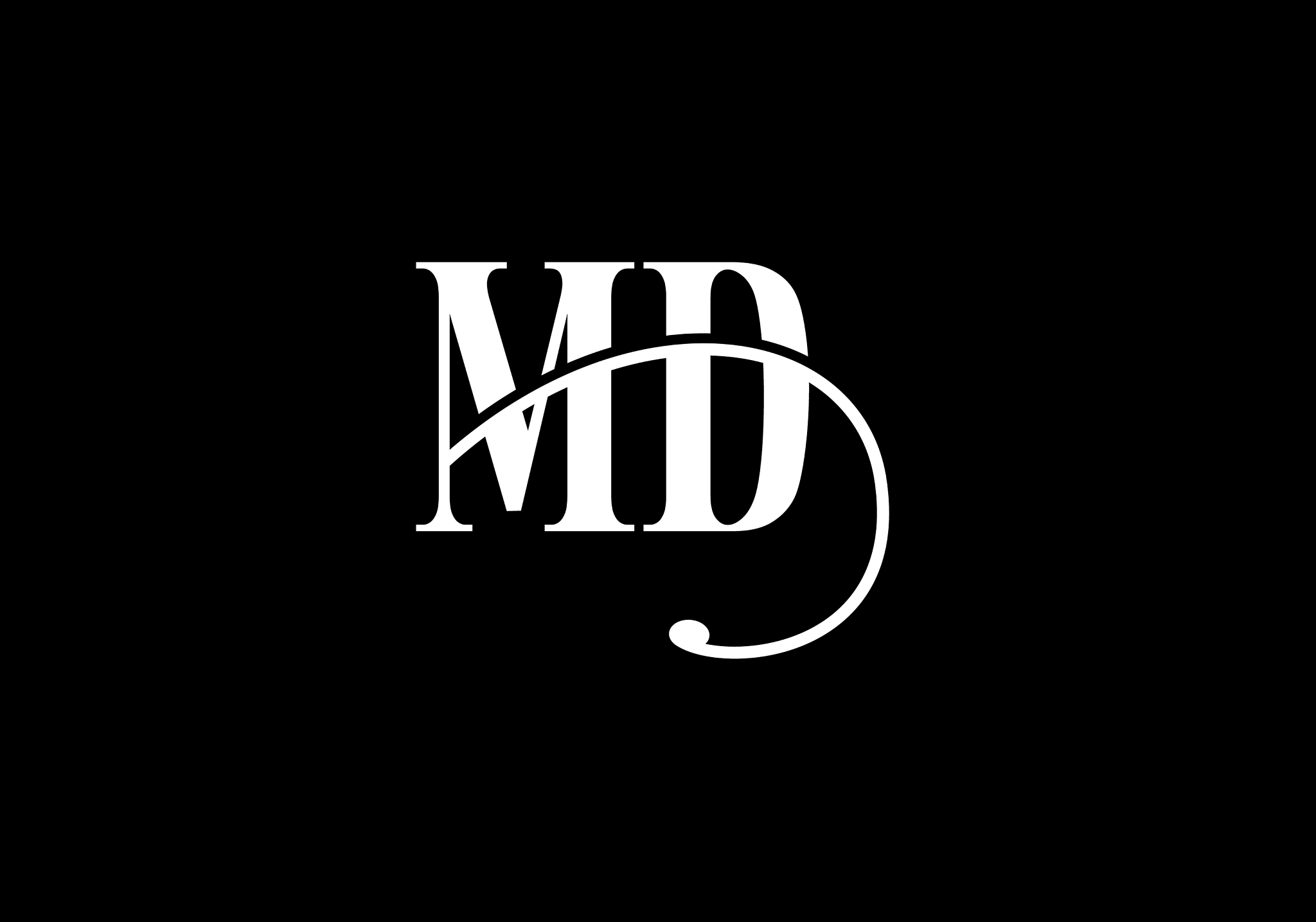 initial monogram letter m d logo design template