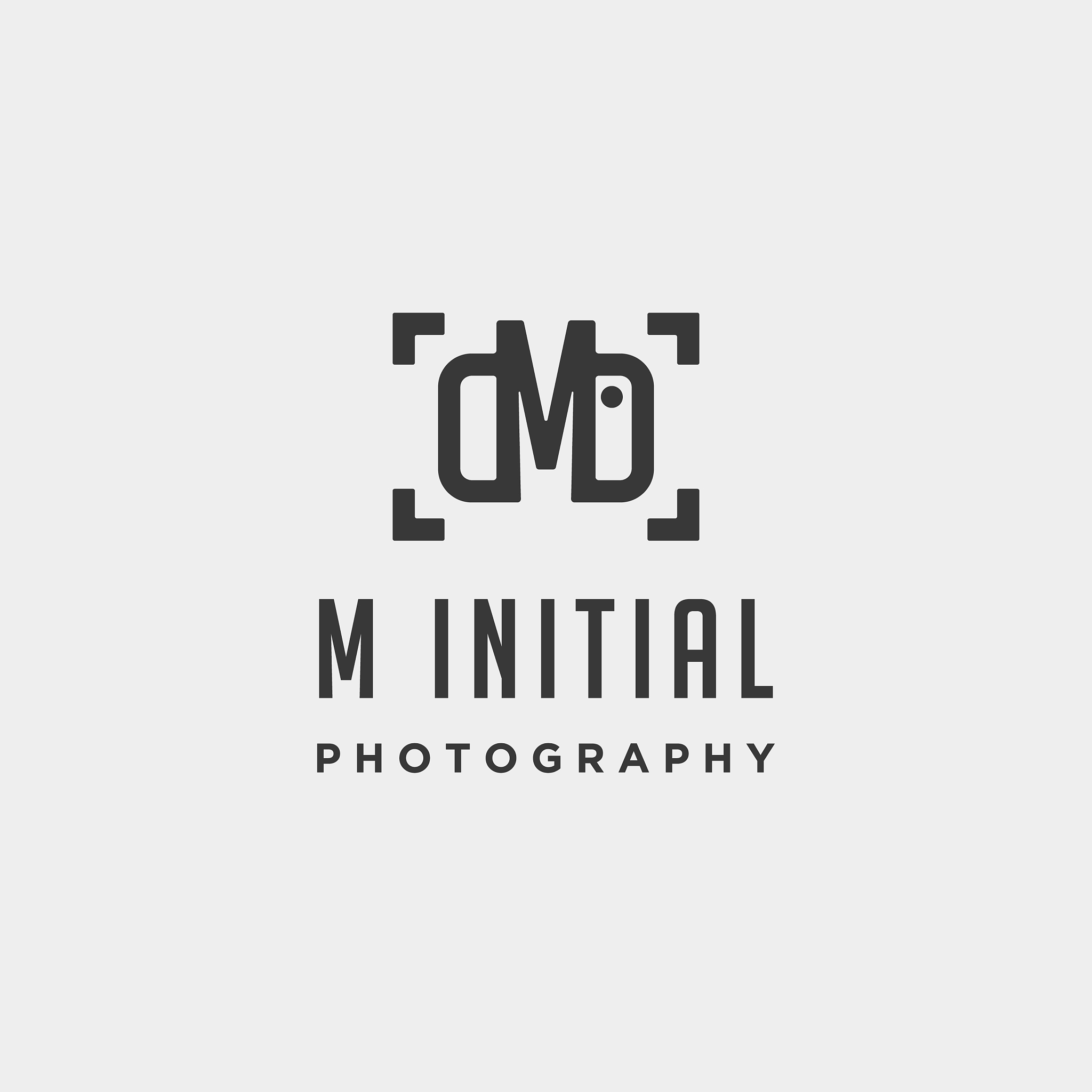 m initial photography logo template design