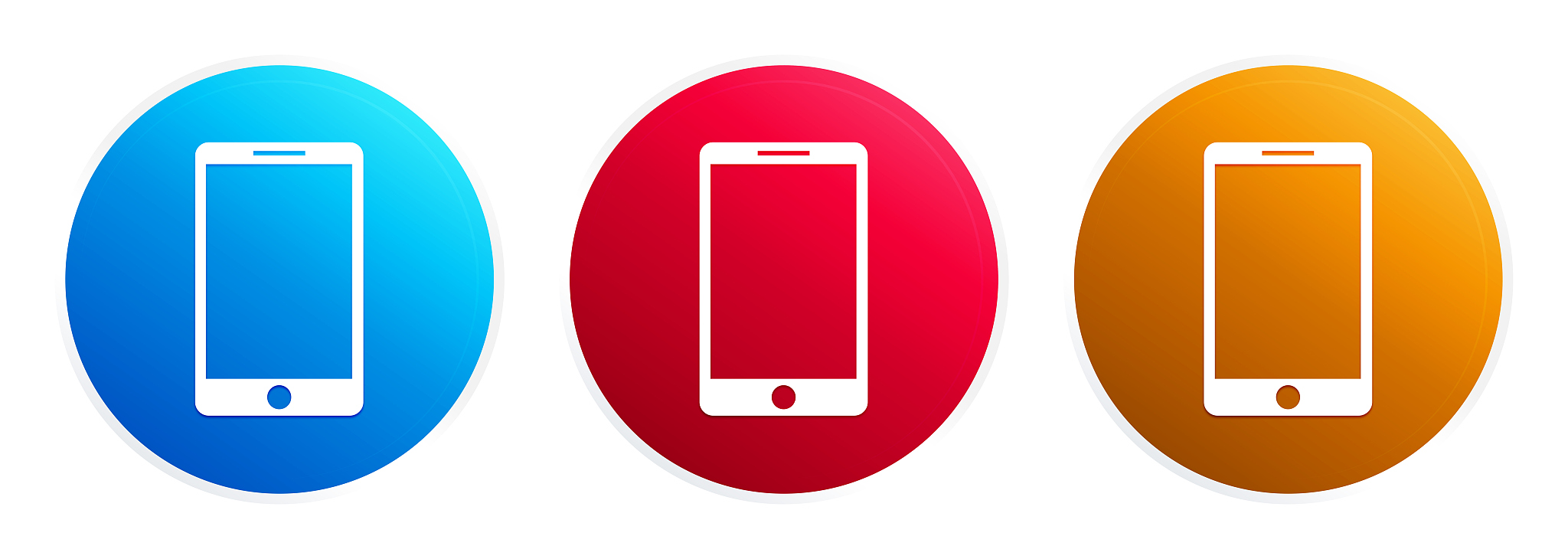 smartphone icon premium trendy round button set