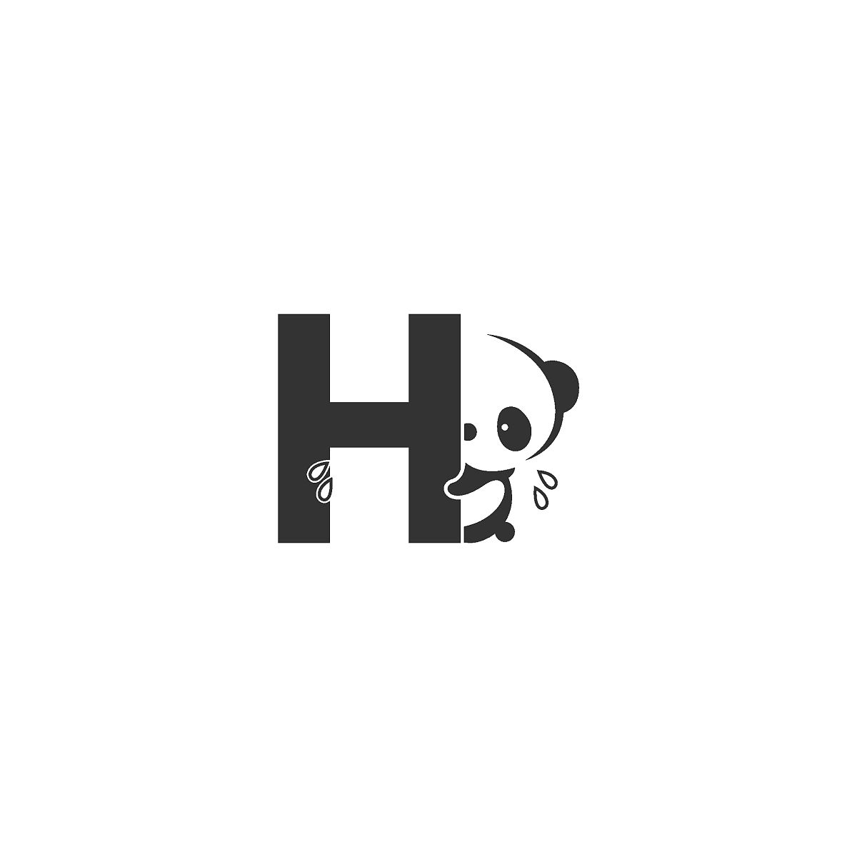 熊猫图标背后的字母h标志插图