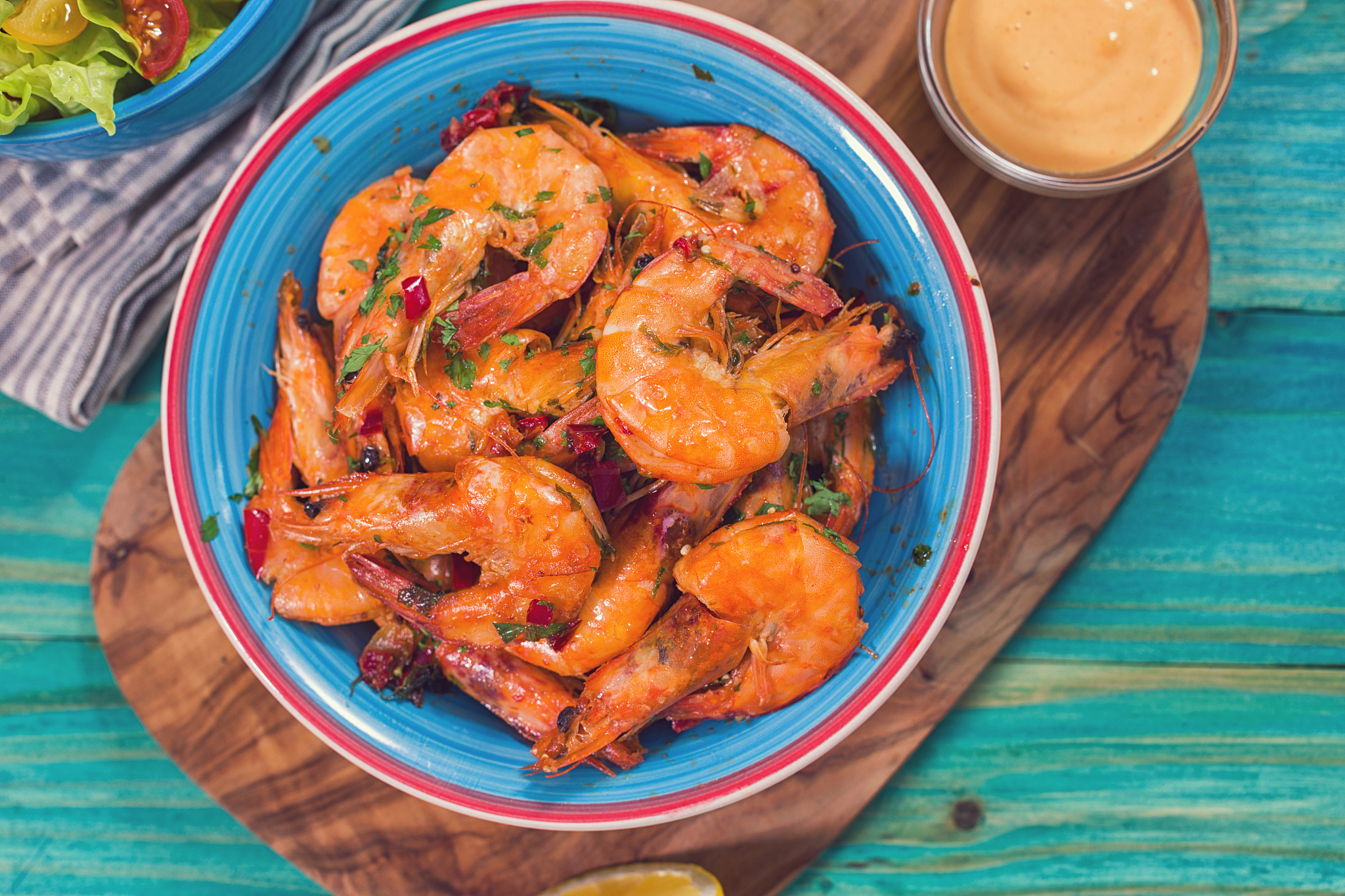 freshly grilled shrimps