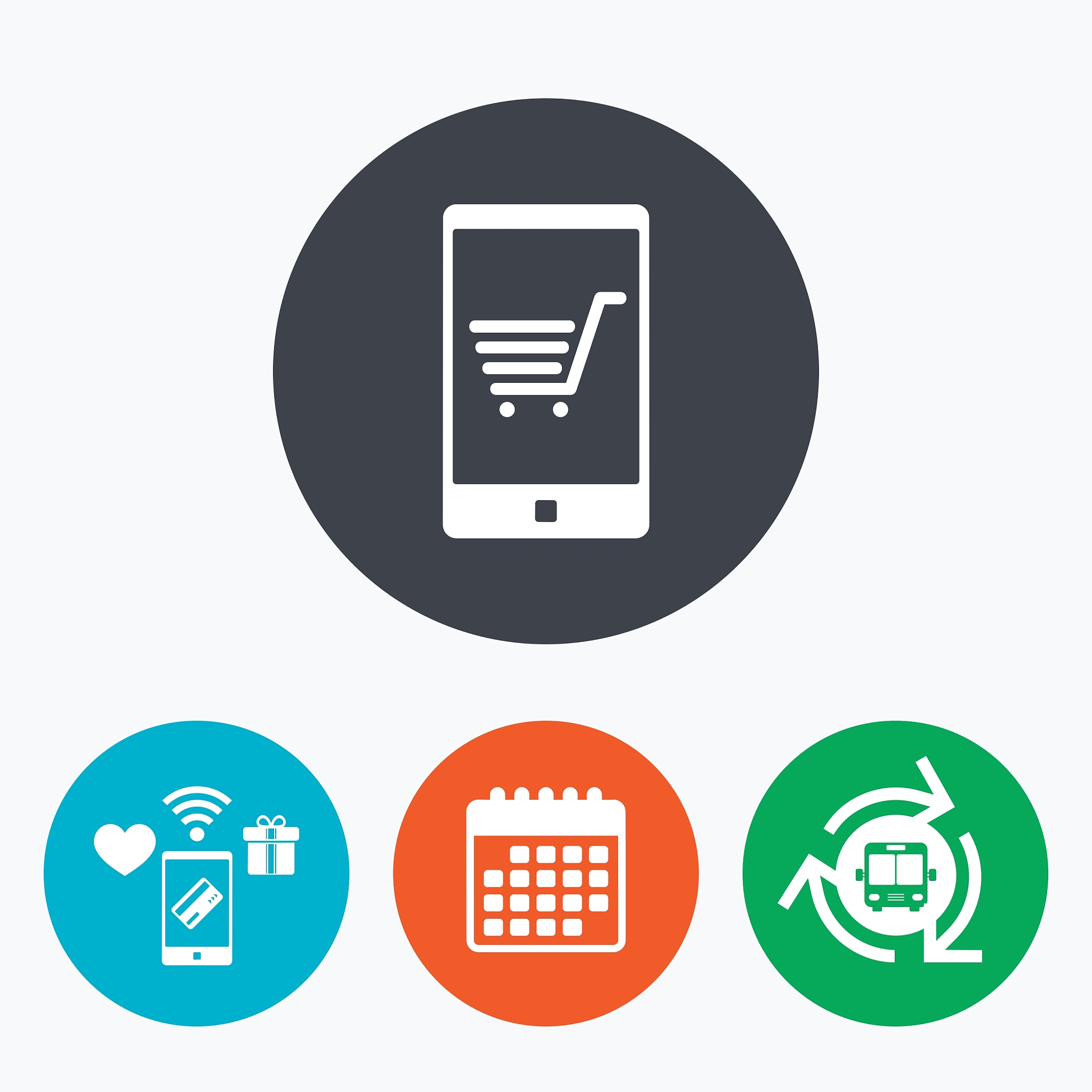 smartphone with shopping cart sign icon