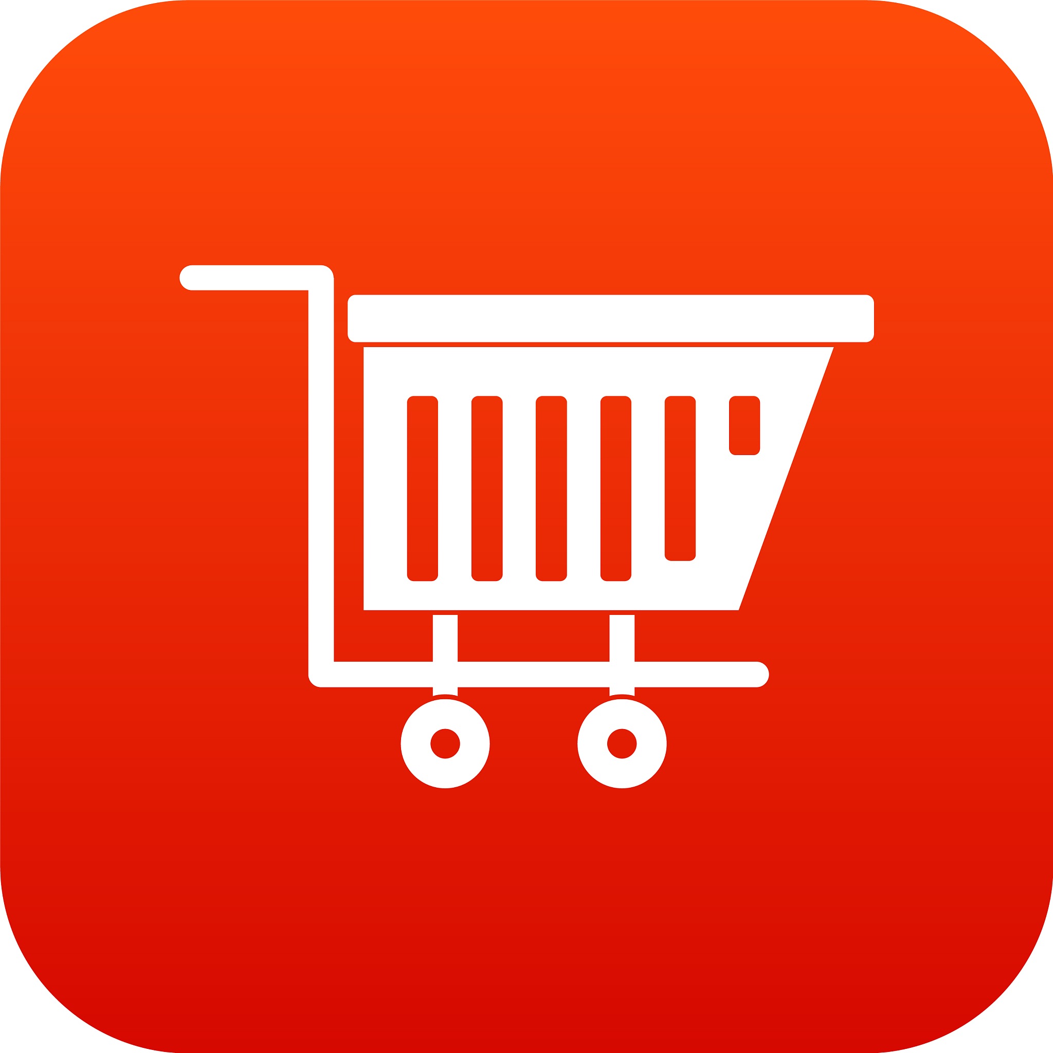 empty plastic market trolley icon digital red