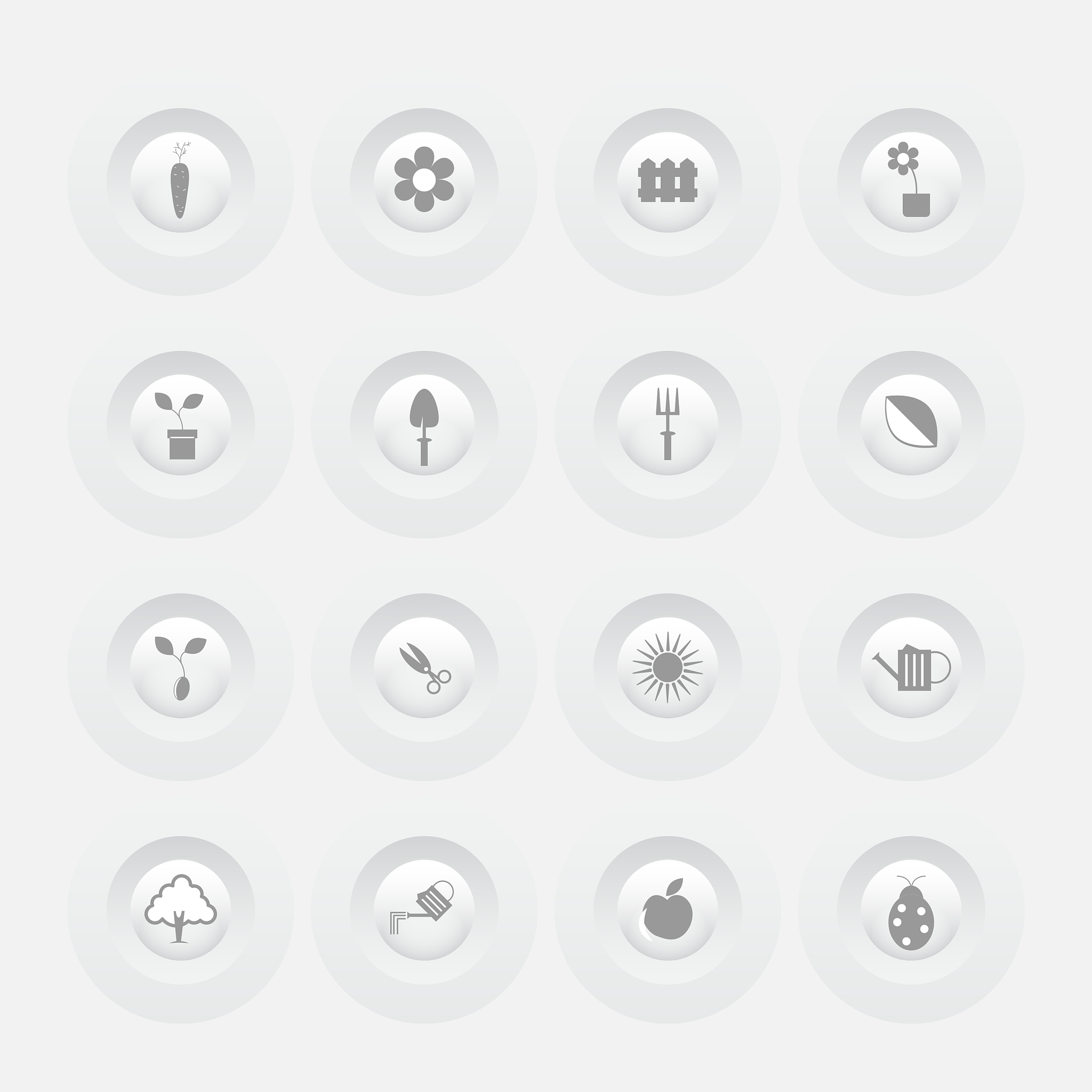 button gardening icons web design menu template