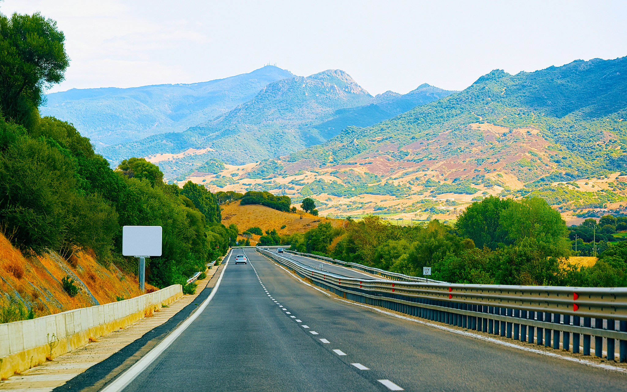 empty road without cars on sardinia island in italy