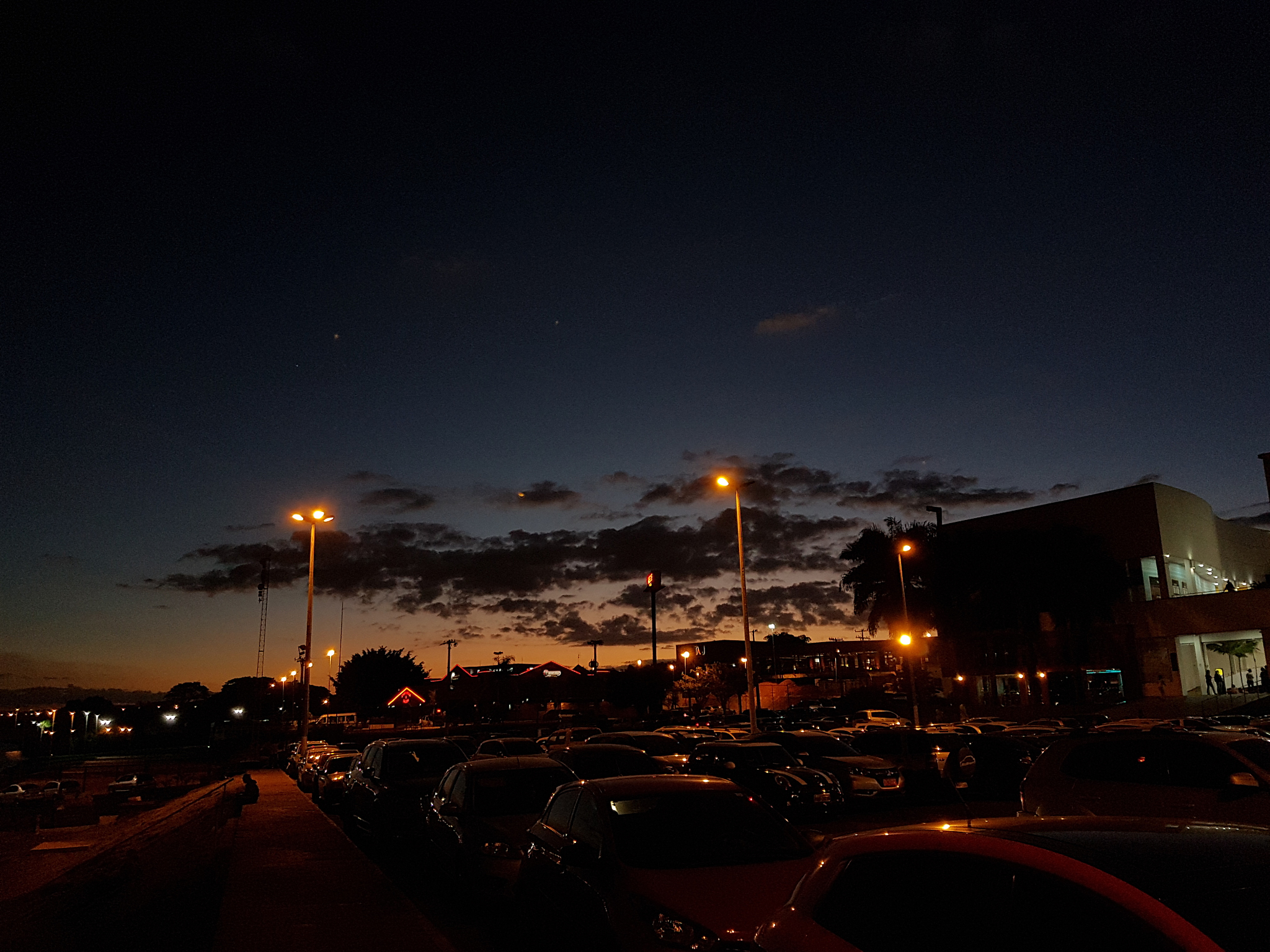 cars on road at night