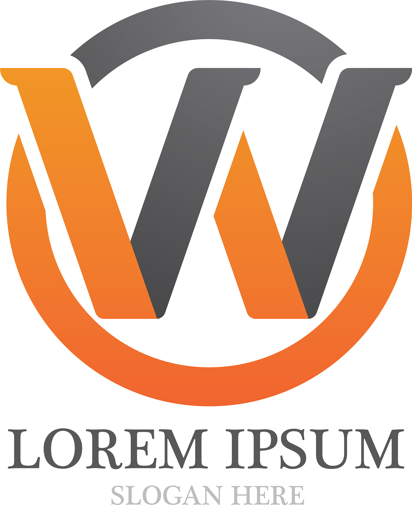 w letter logo template