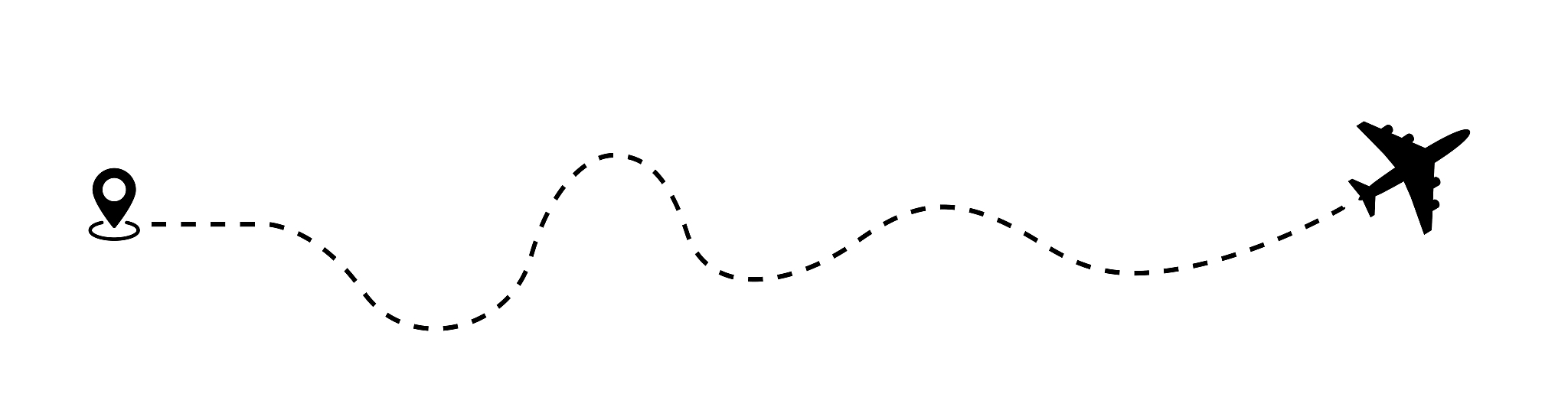 airplane dotted route line the way airplane. flying with a dashe