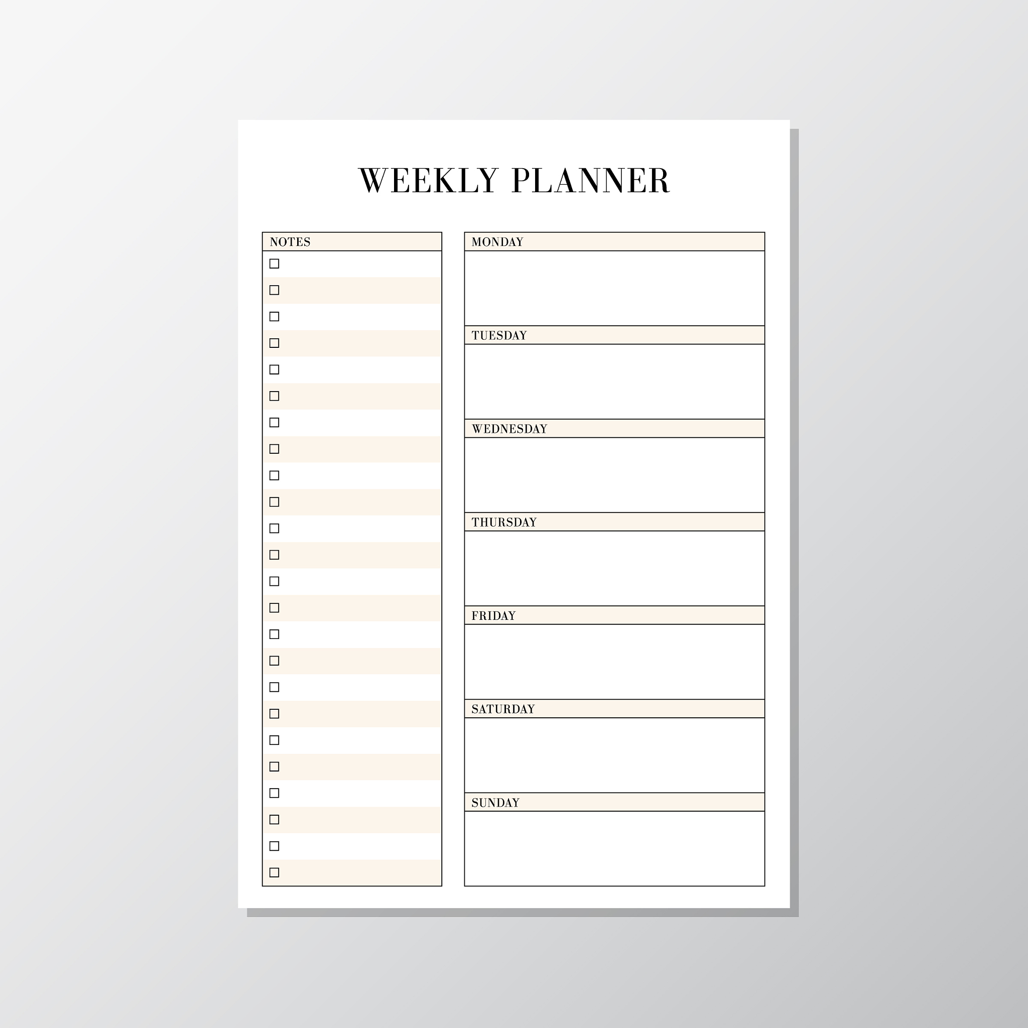 摄像头生产员工一周工作日志模板 - 简洁易用