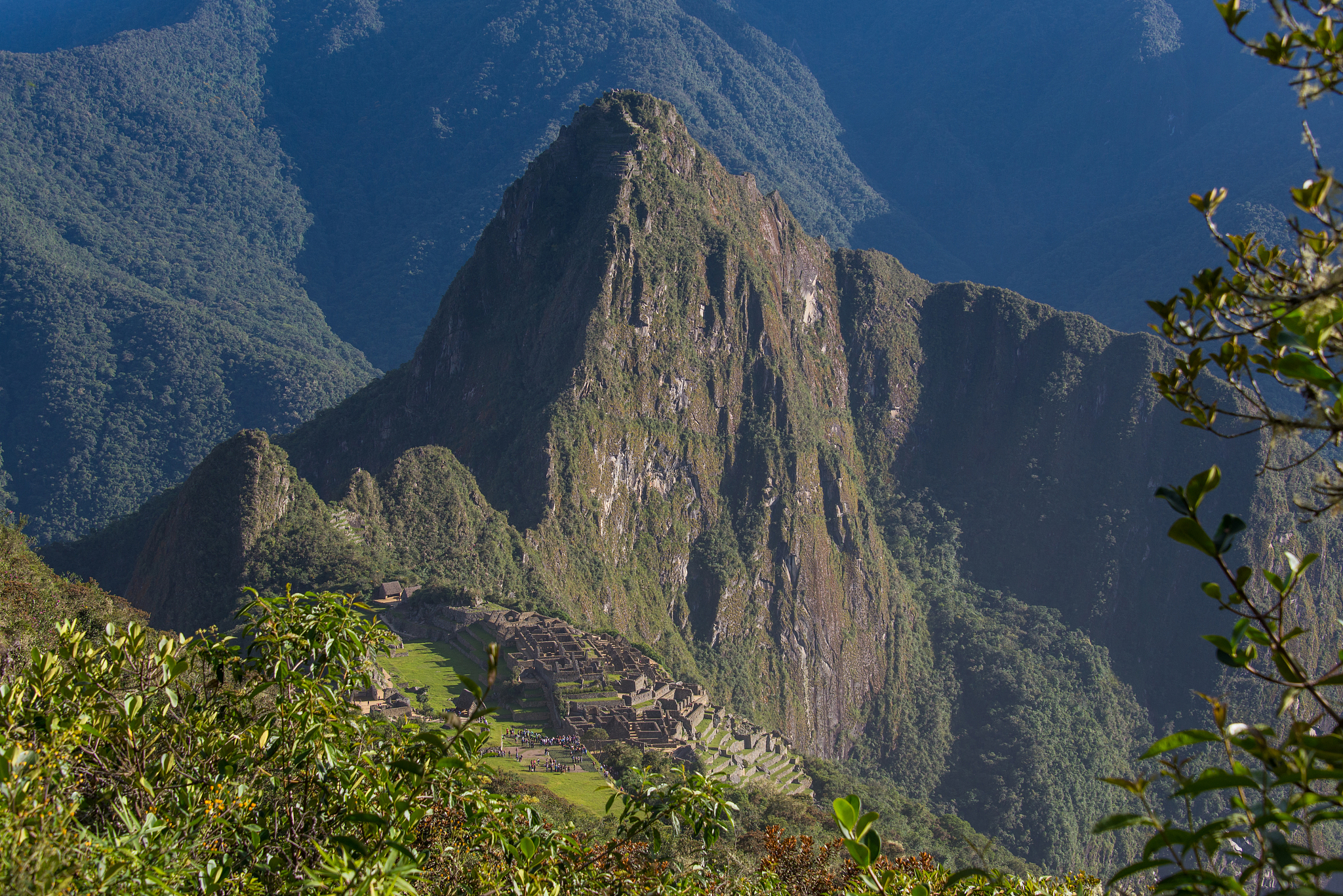 ruins of machu picchu in peru. view from mountain machupicchu