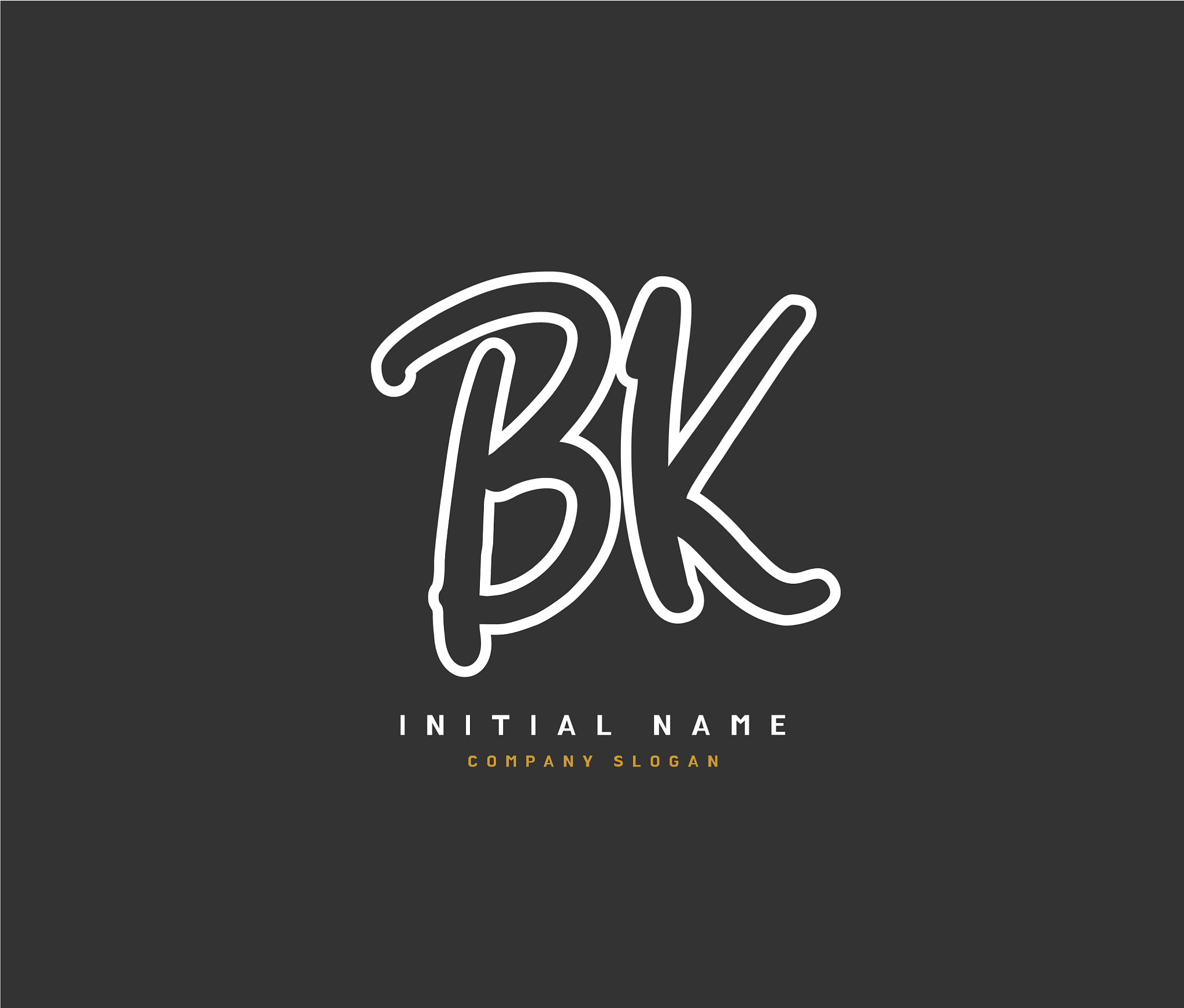 b k bk beauty initial logo handwriting logo of