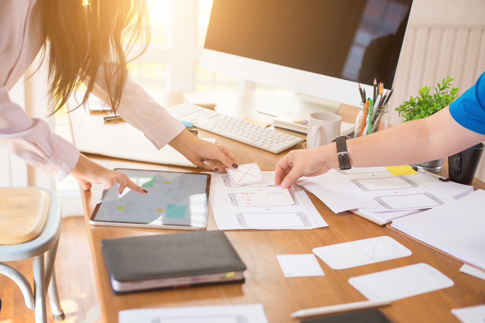 business asia woman working in office with documents