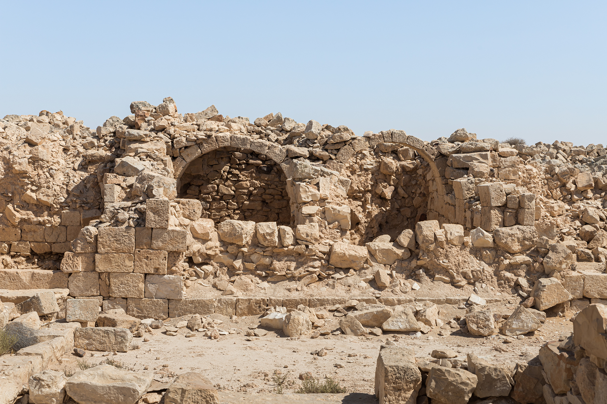 ruins of the nabataean city of avdat, located on the incense roa