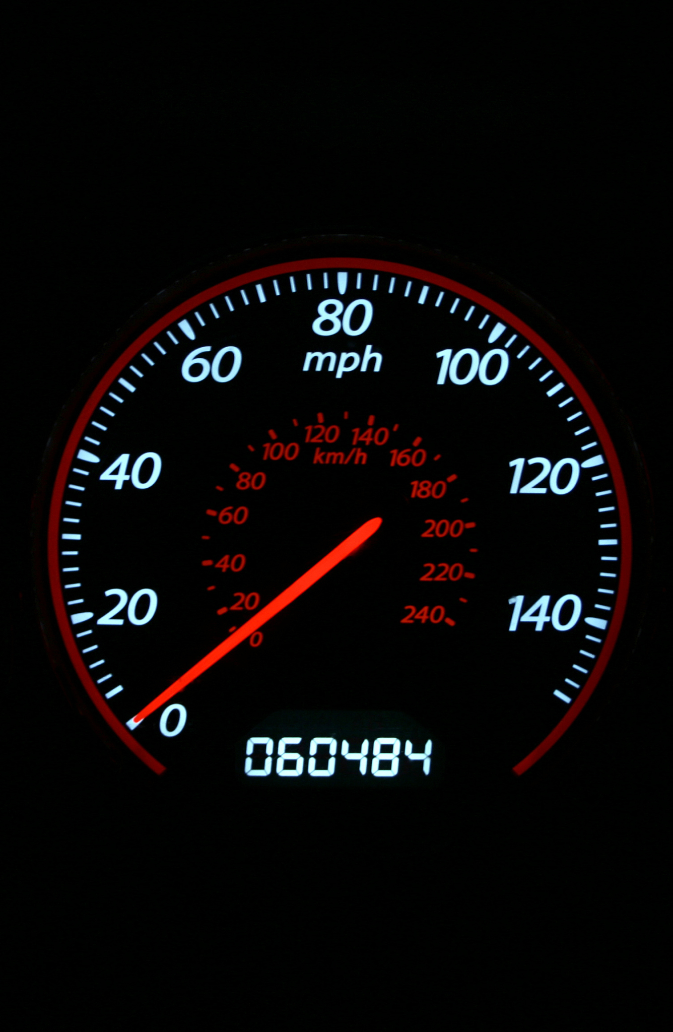speedometer at night