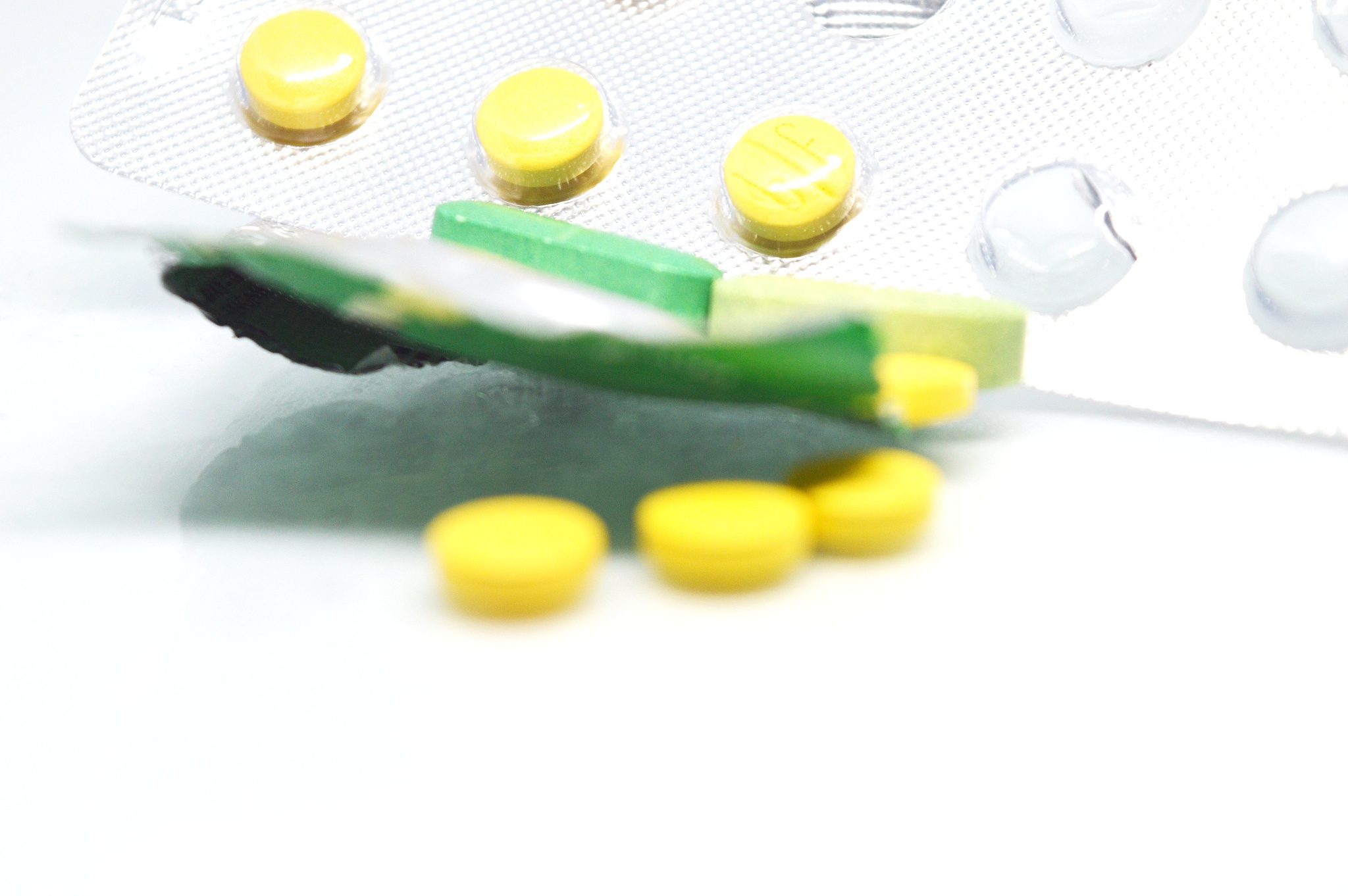 capsule medicine with white background.