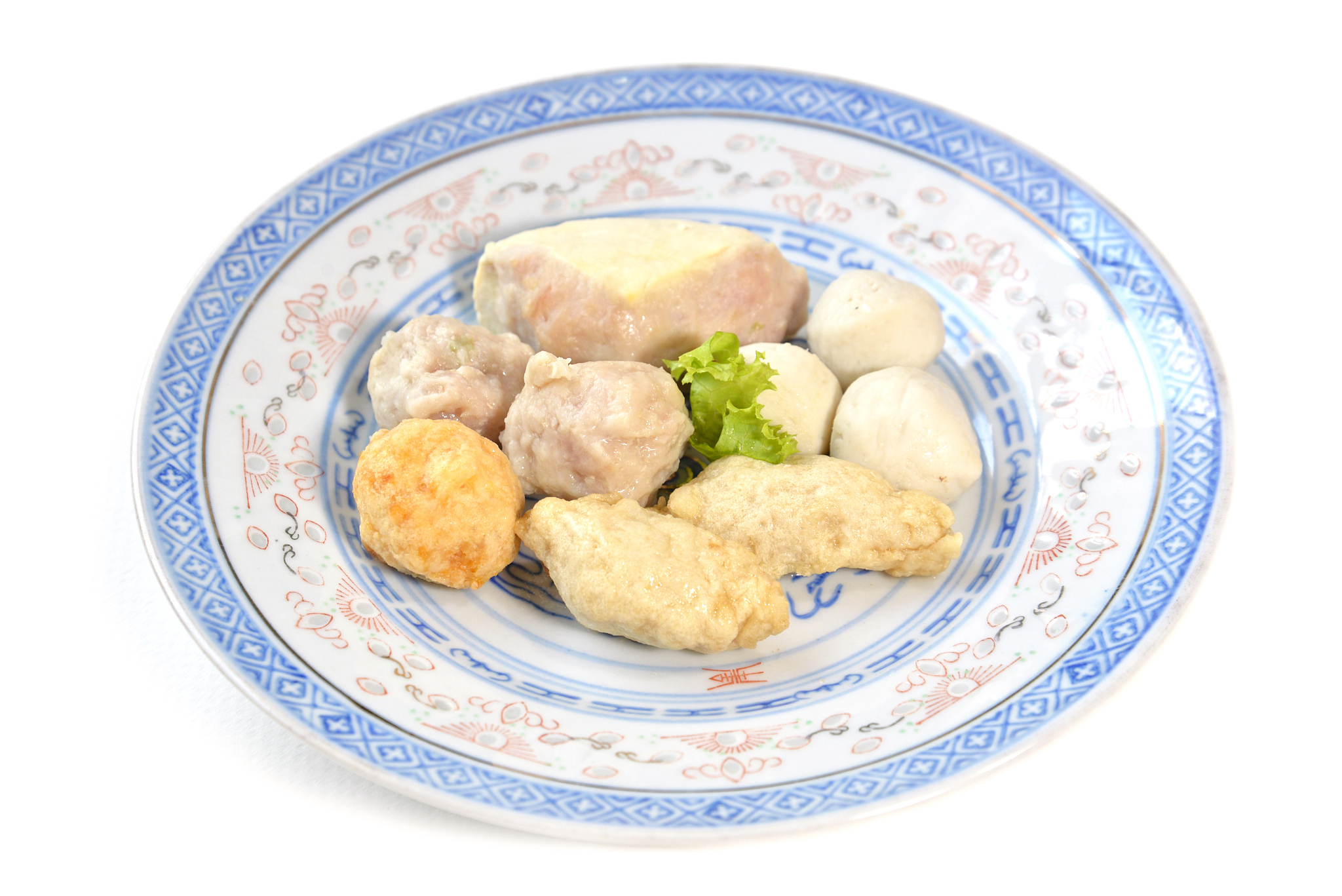 minced pork stuffed tofu and mixed fish ball