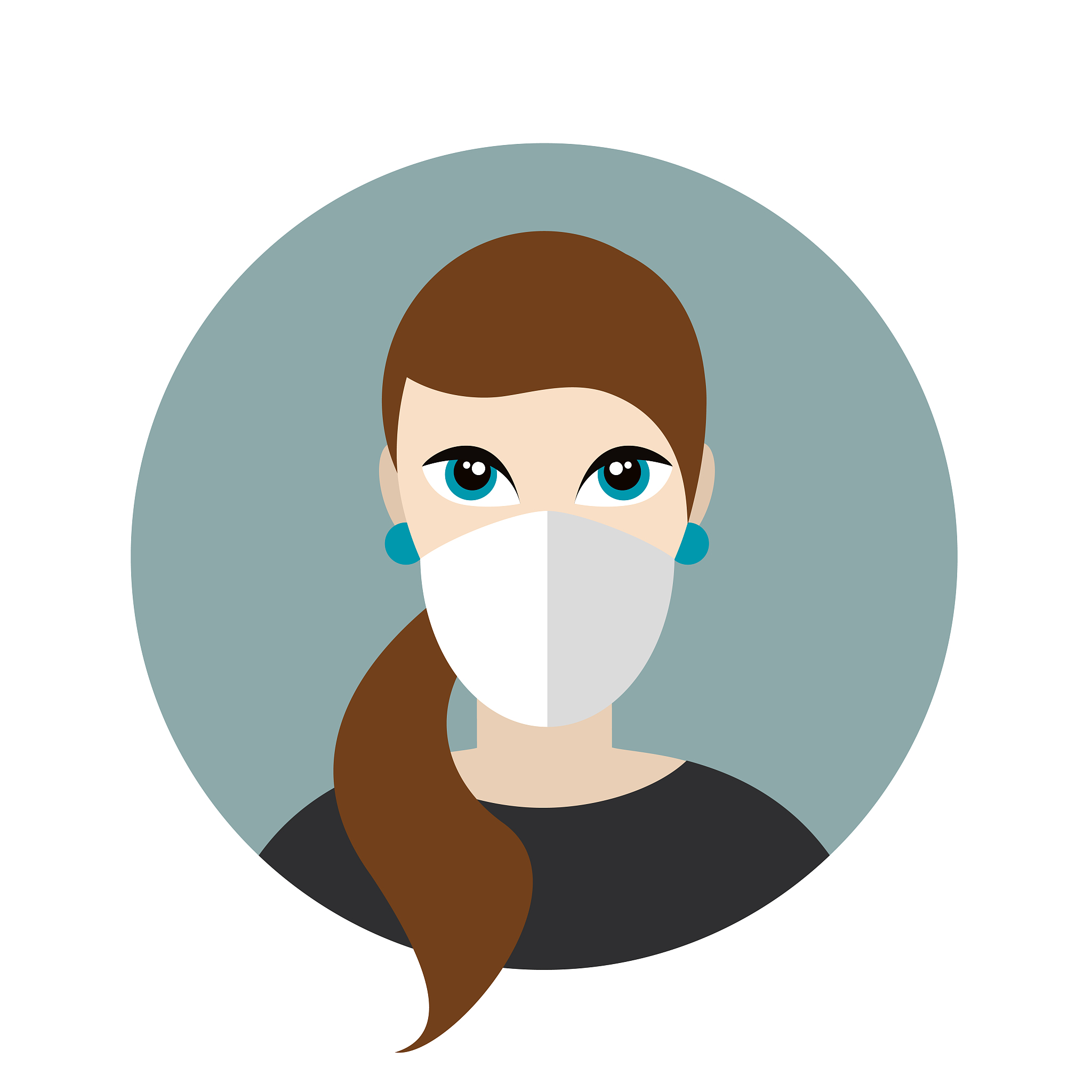 woman in a mask protecting against corona virus.