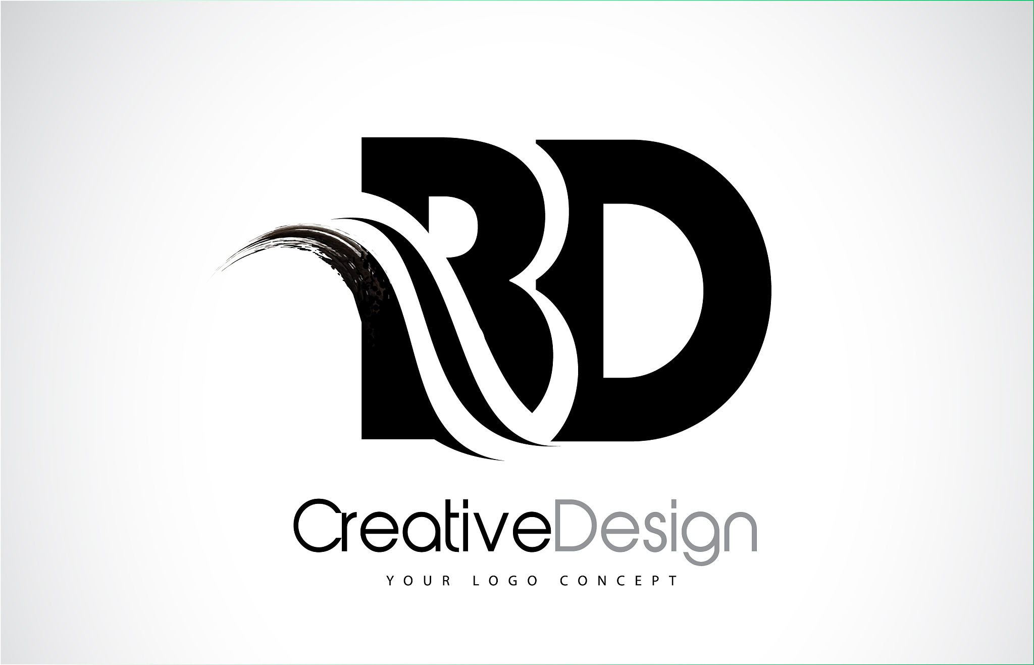 bd b d creative brush black letters design with