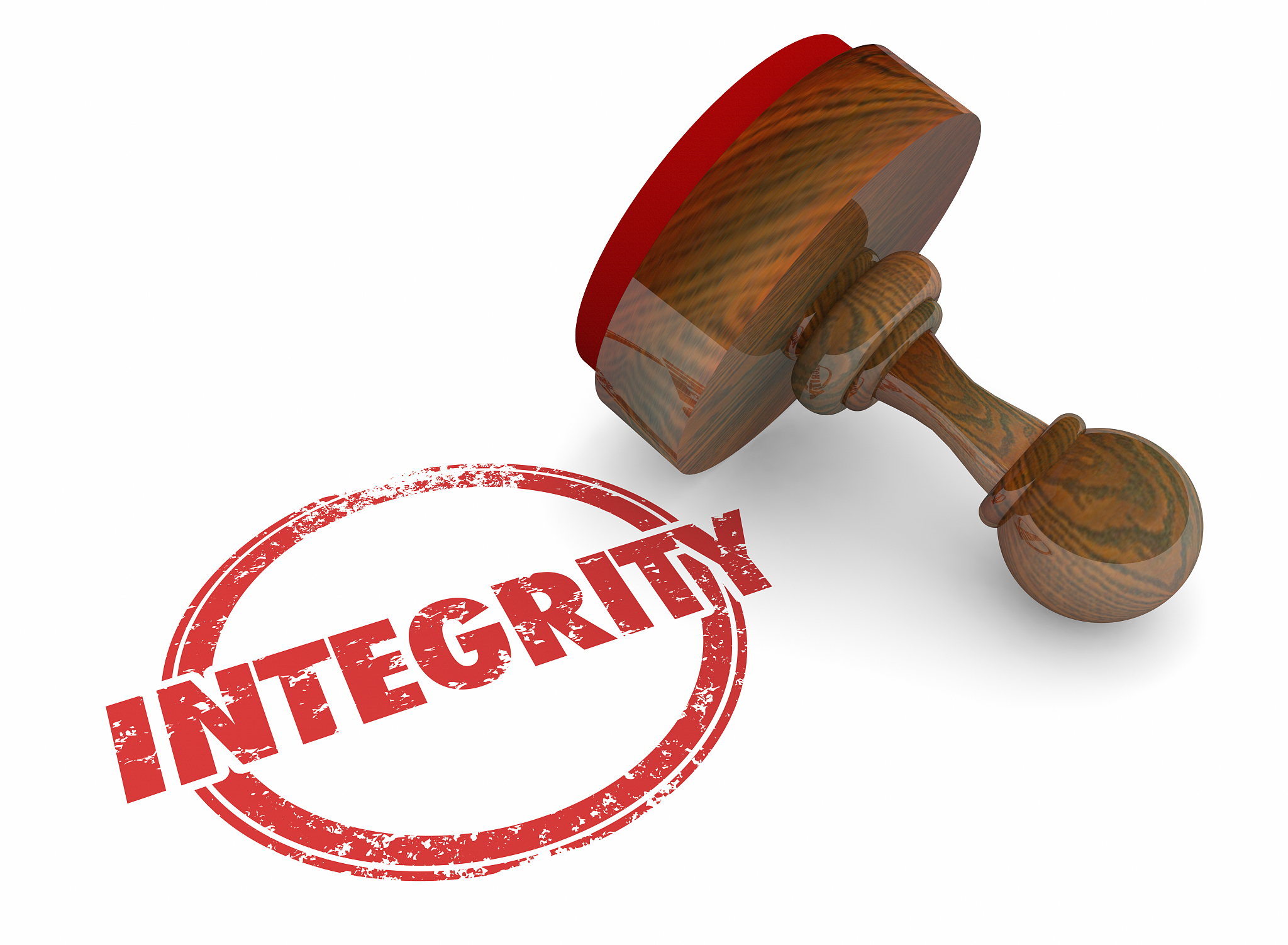 integrity trust honesty reputation word stamp 3d illustration