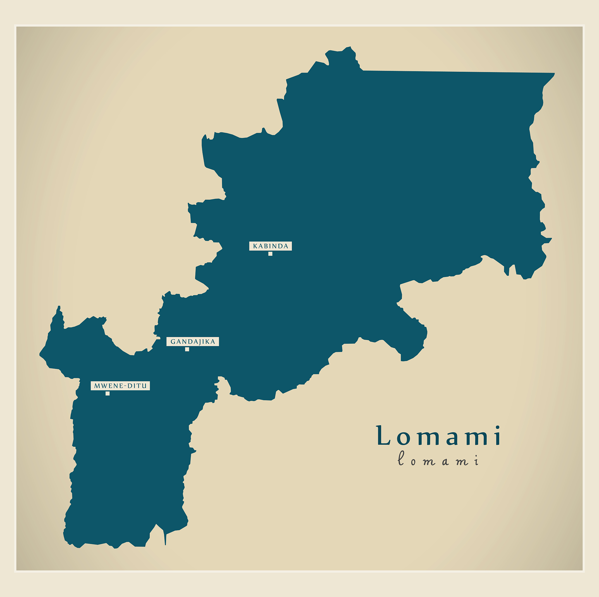 modern map - lomami province map of dr congo