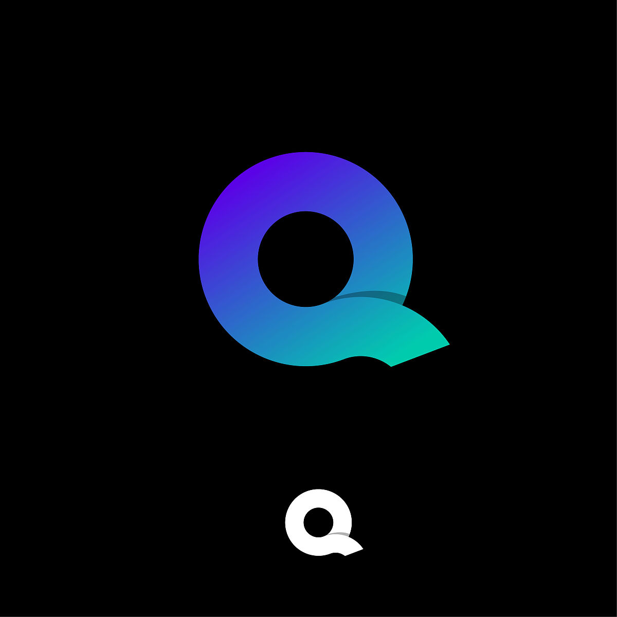 问信标志.渐变颜色q字母组合.