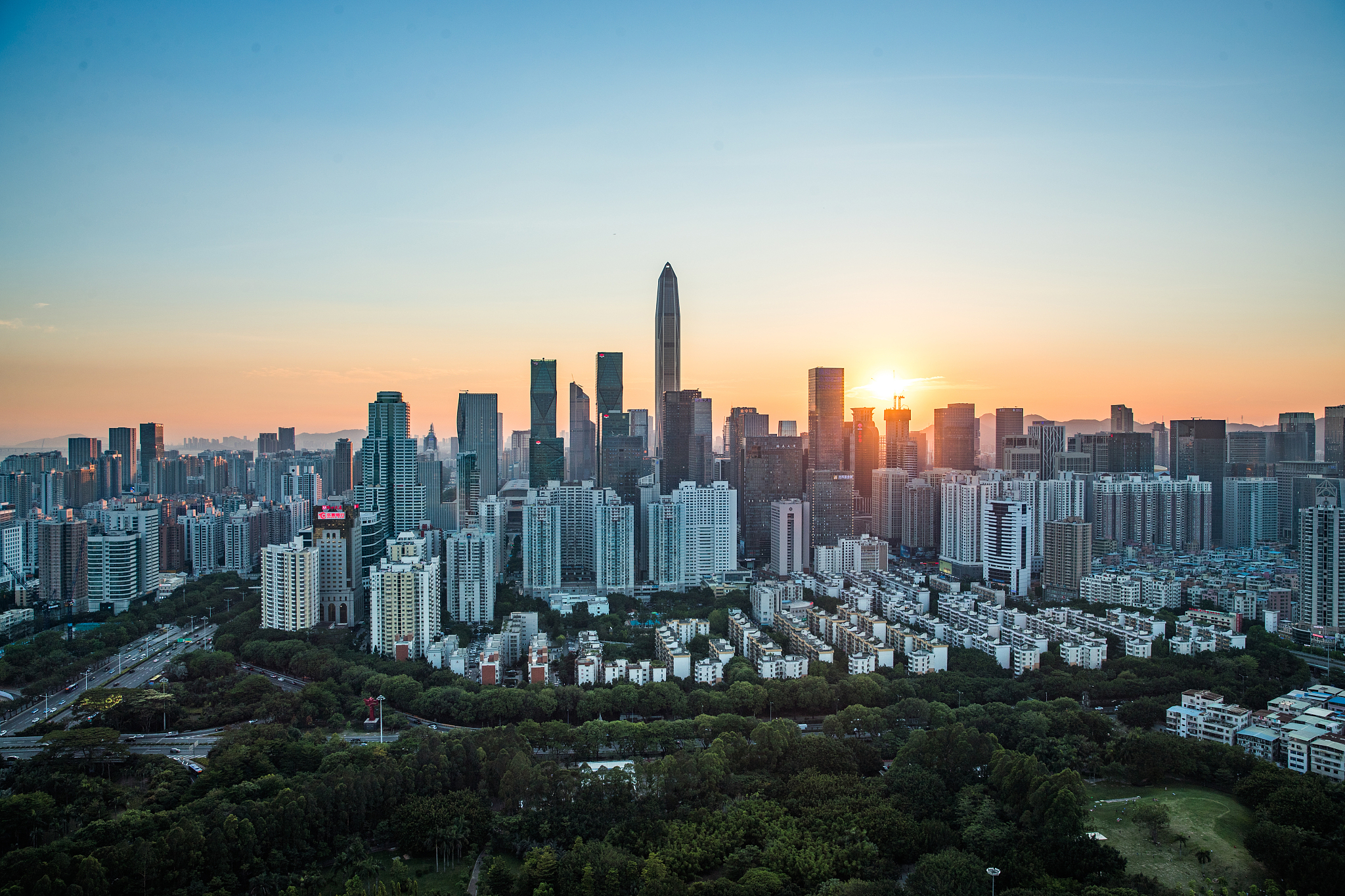 shenzhen city skyline in china
