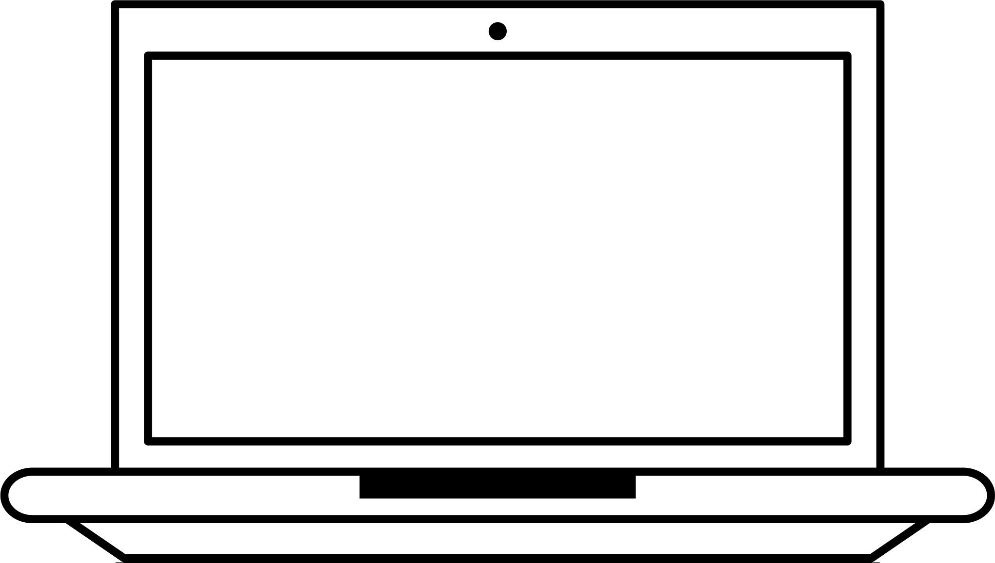 computer icon cartoon in black and white