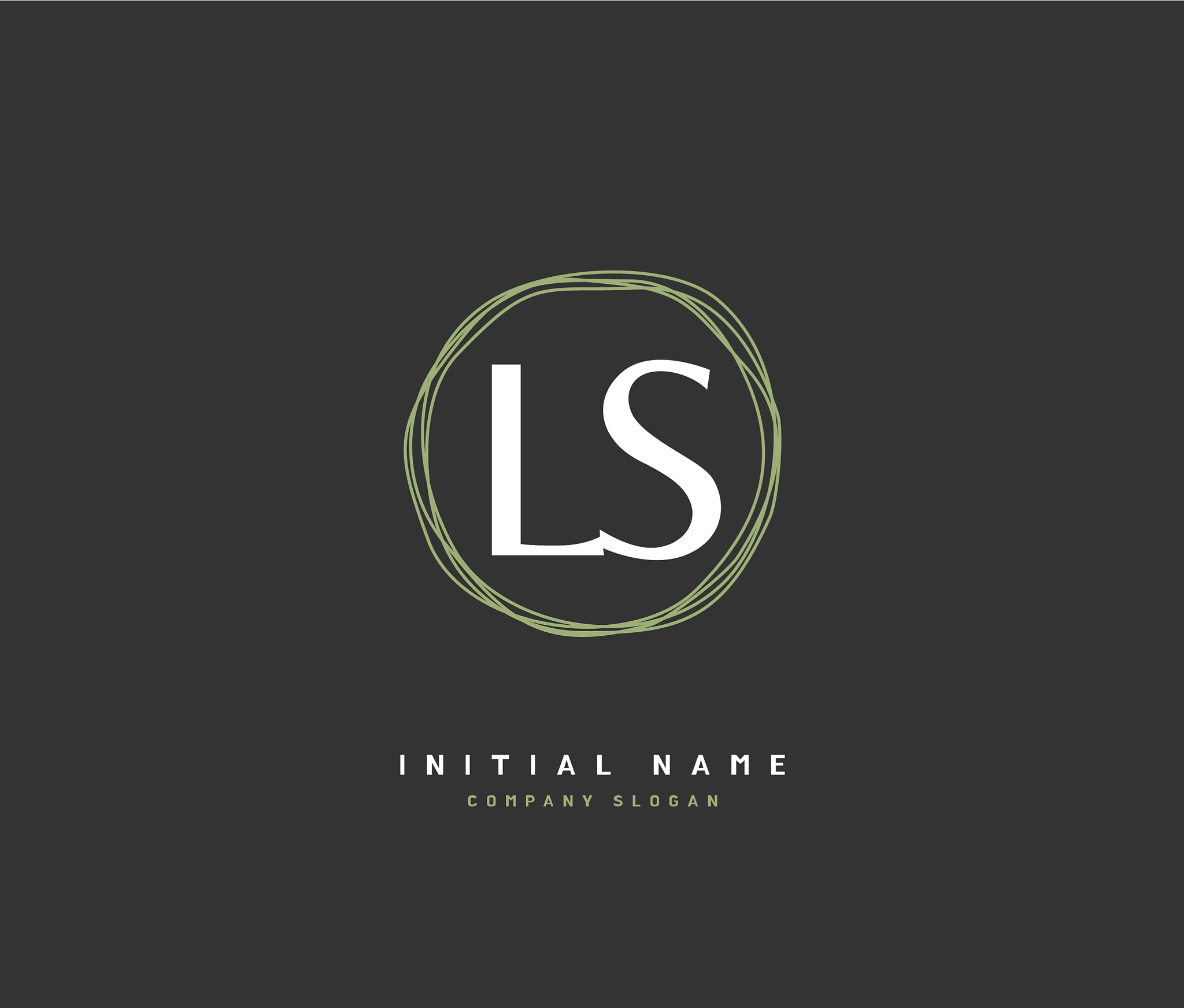 l s ls beauty initial logo handwriting logo of