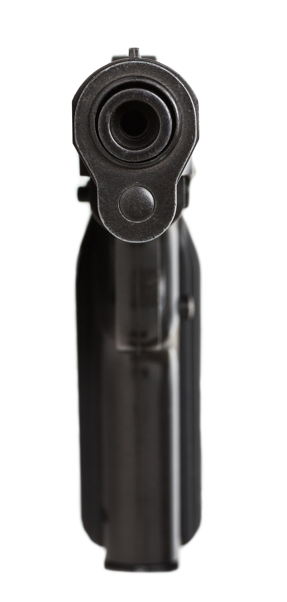 barrel of a gun isolated on the white background