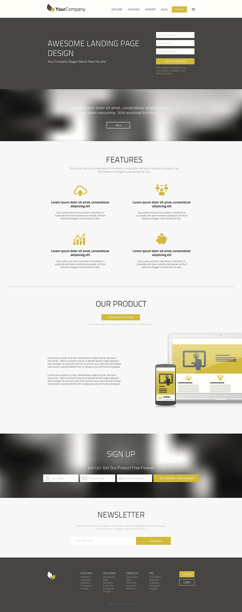 one page website design
