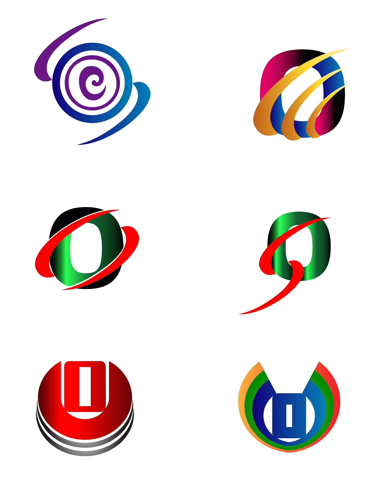 s<strong>e</strong>t of letter o logo