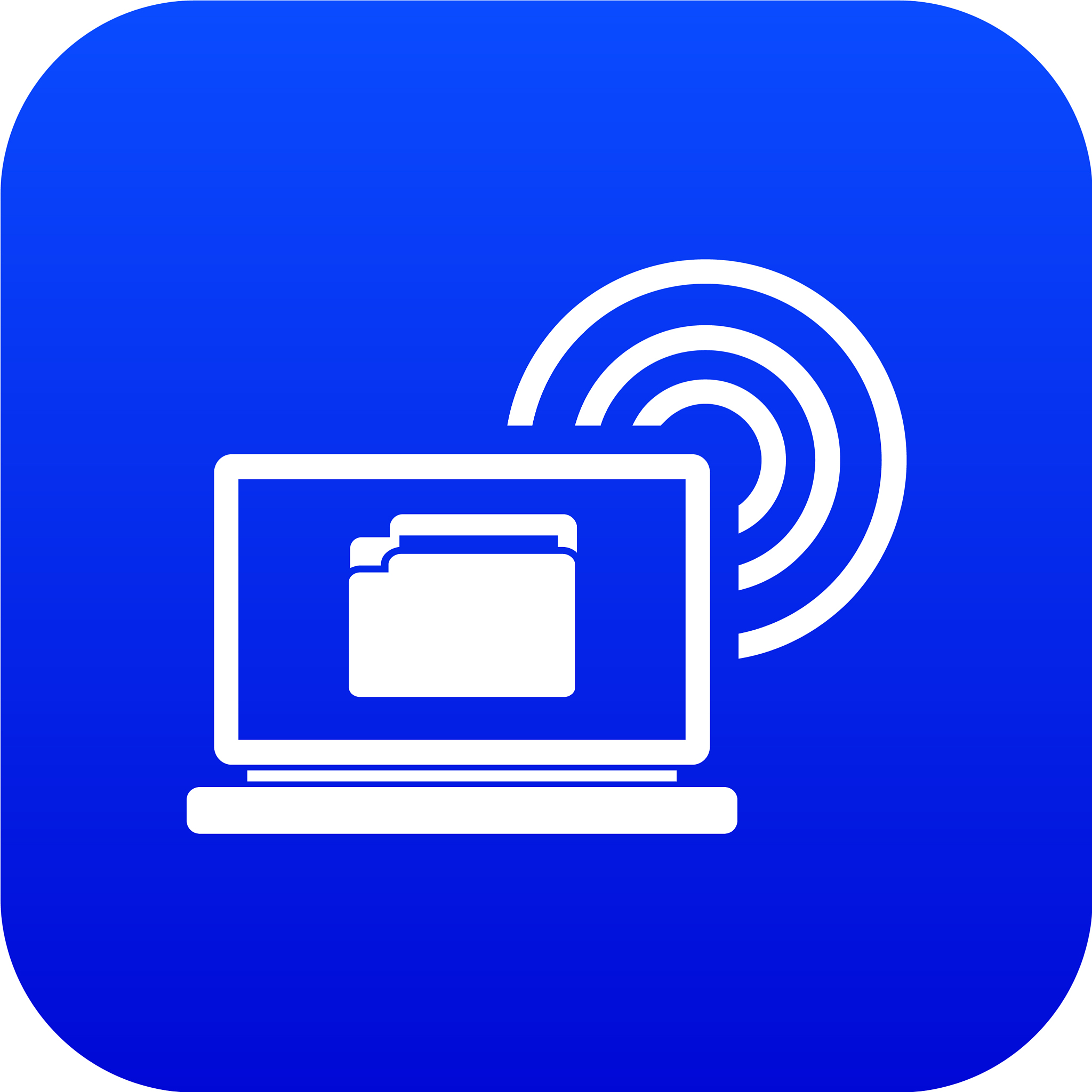 laptop and and wireless icon digital blue