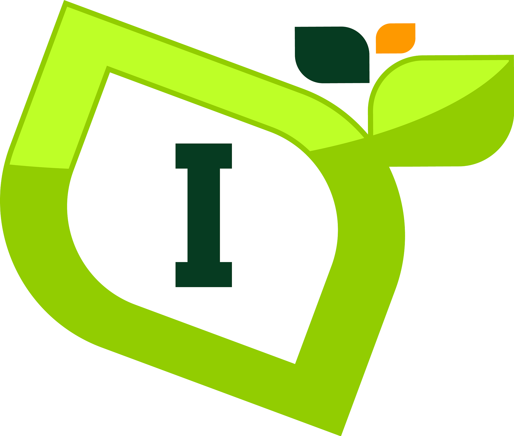 leaf initial i logo design template