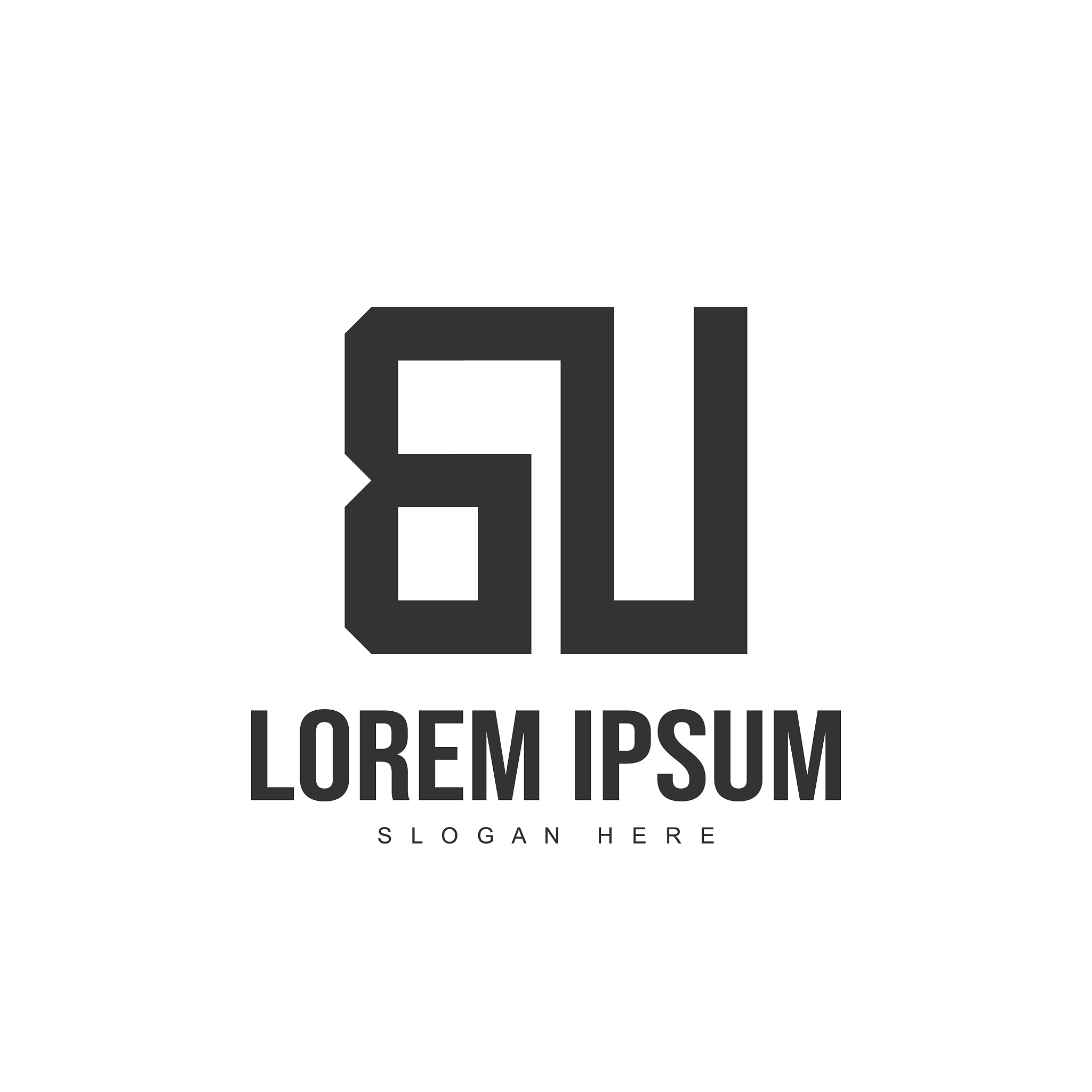 bu letter logo design initial letter logo template