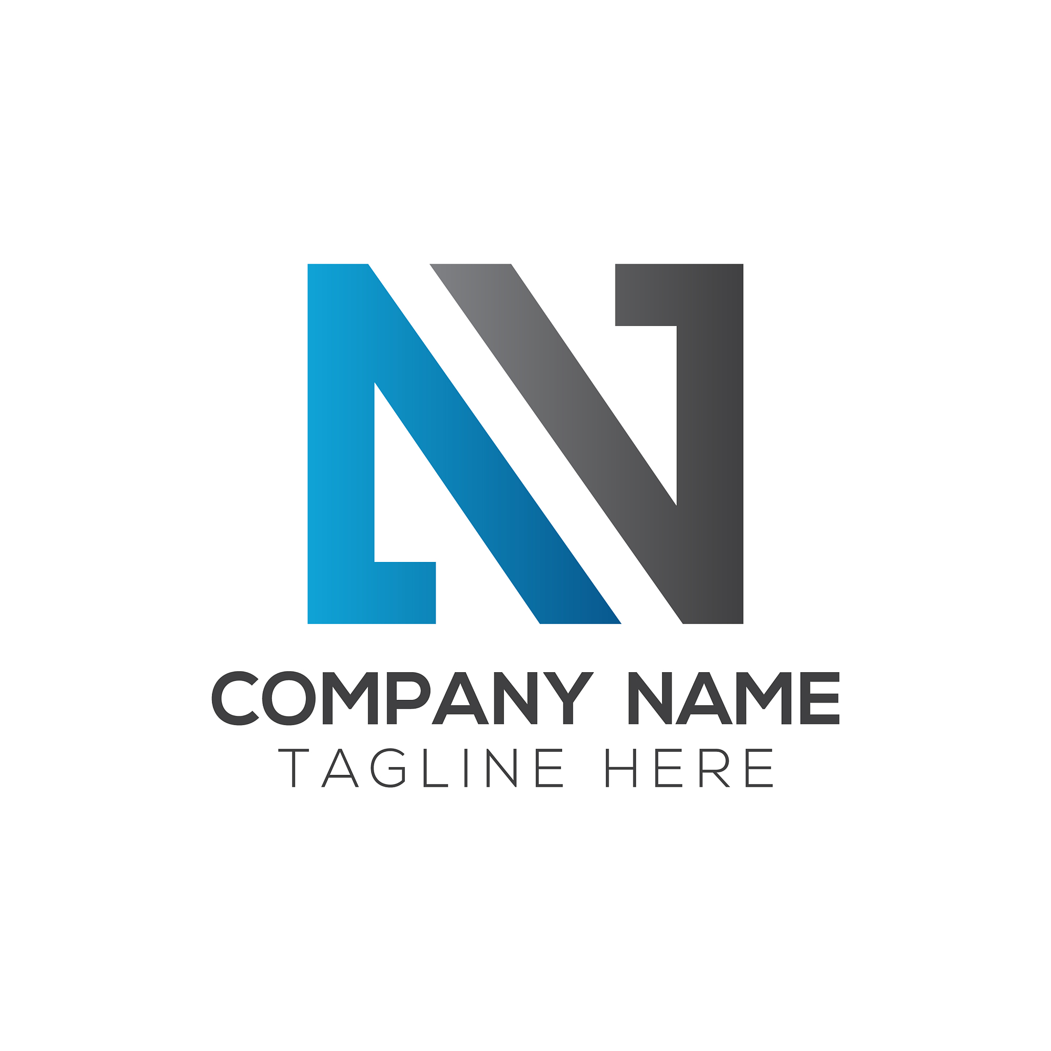 initial letter nv logo design template creative