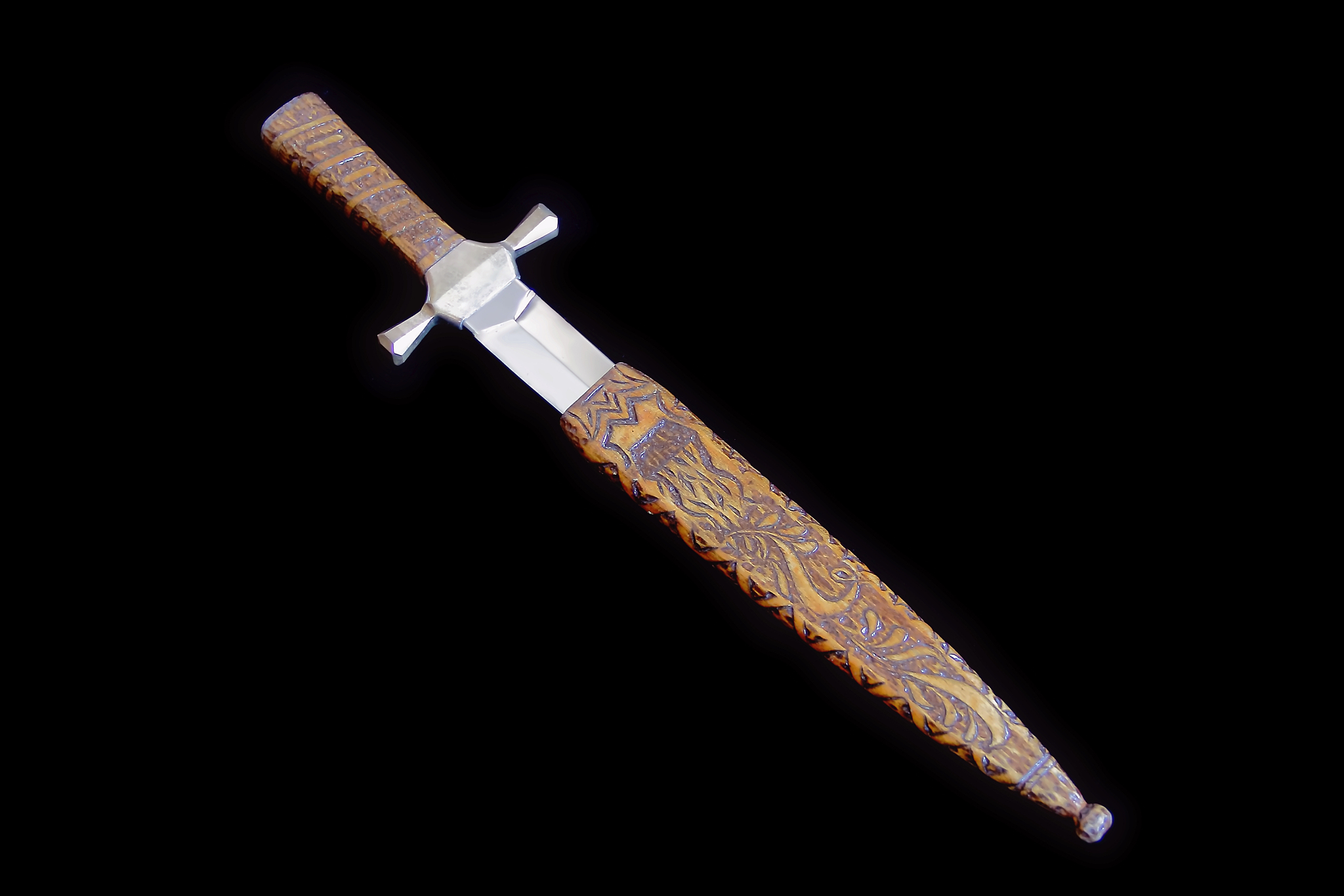 cold weapon on black background