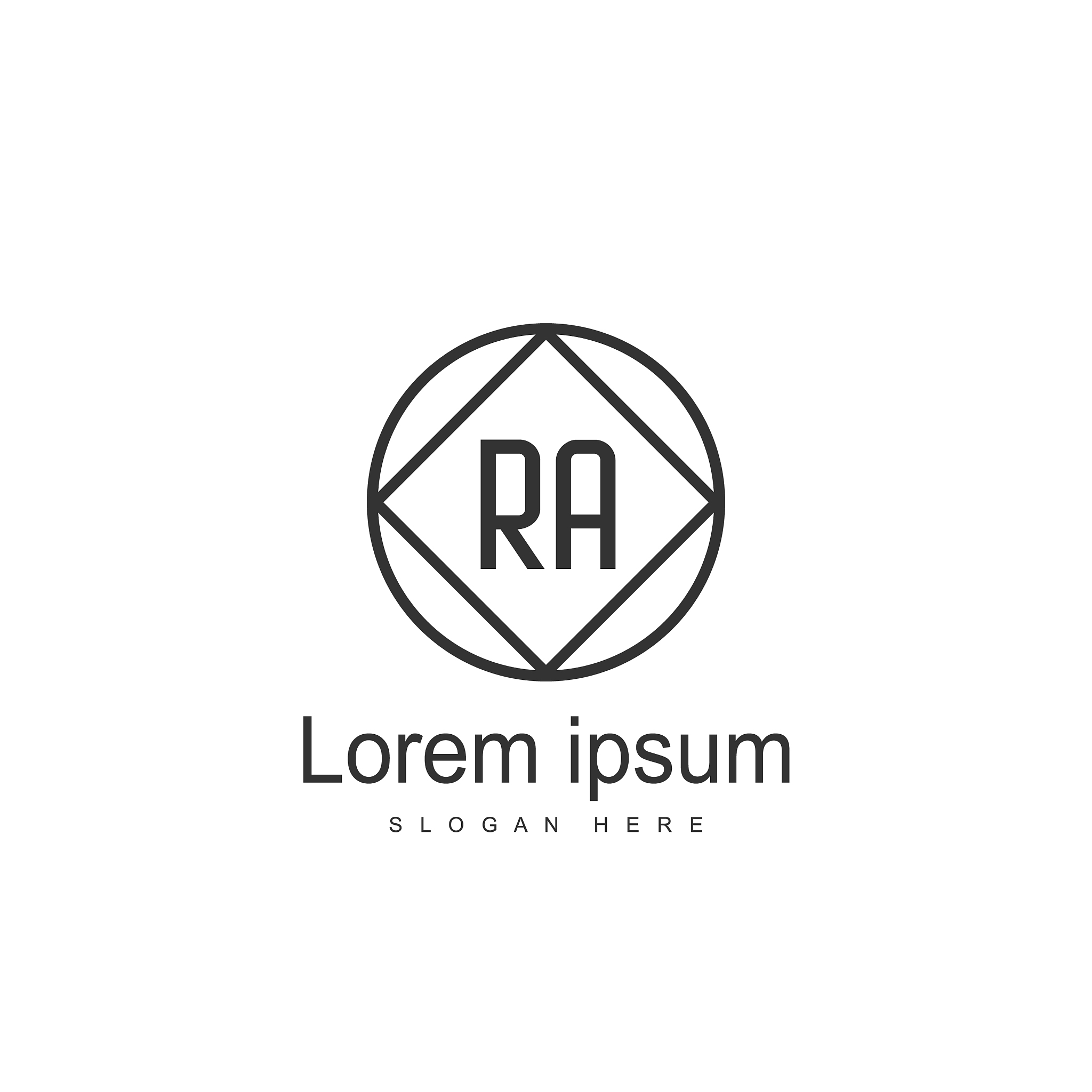 ra logo template design initial letter logo design