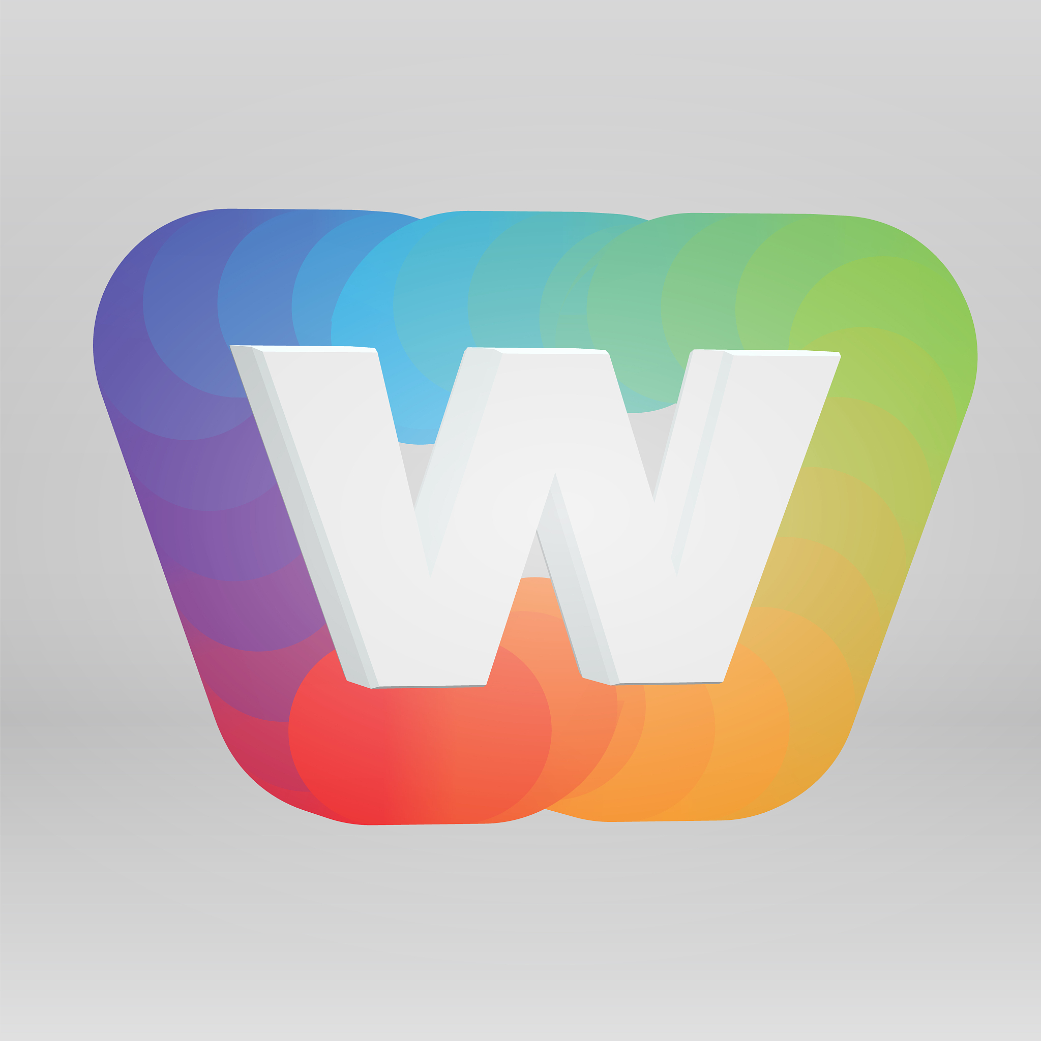3d character from a font set with colorful background, vector il