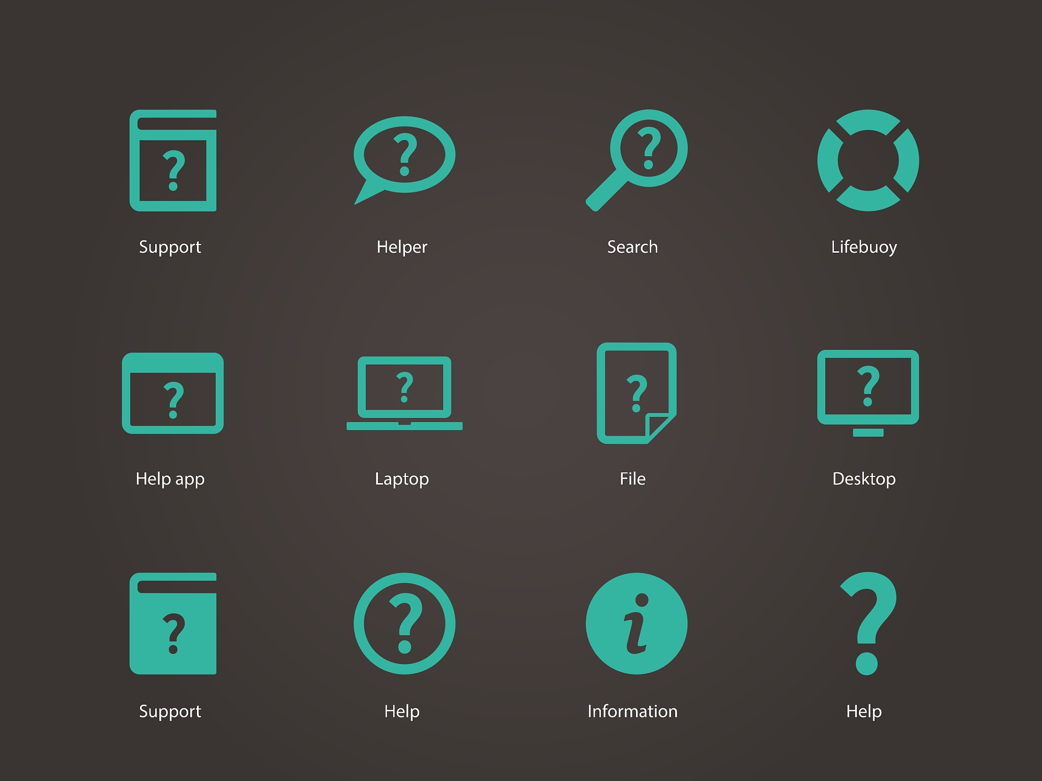 help and faq icons