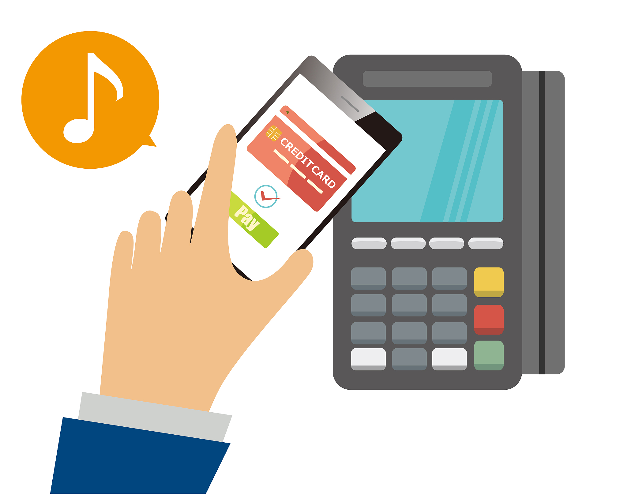 online payment. smartphone. vector illustration . electronic pay