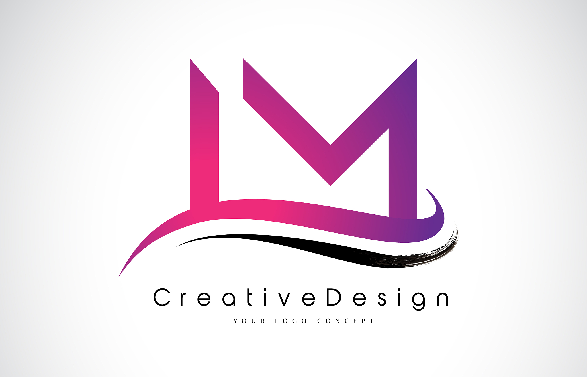 lm l m letter logo design creative icon modern