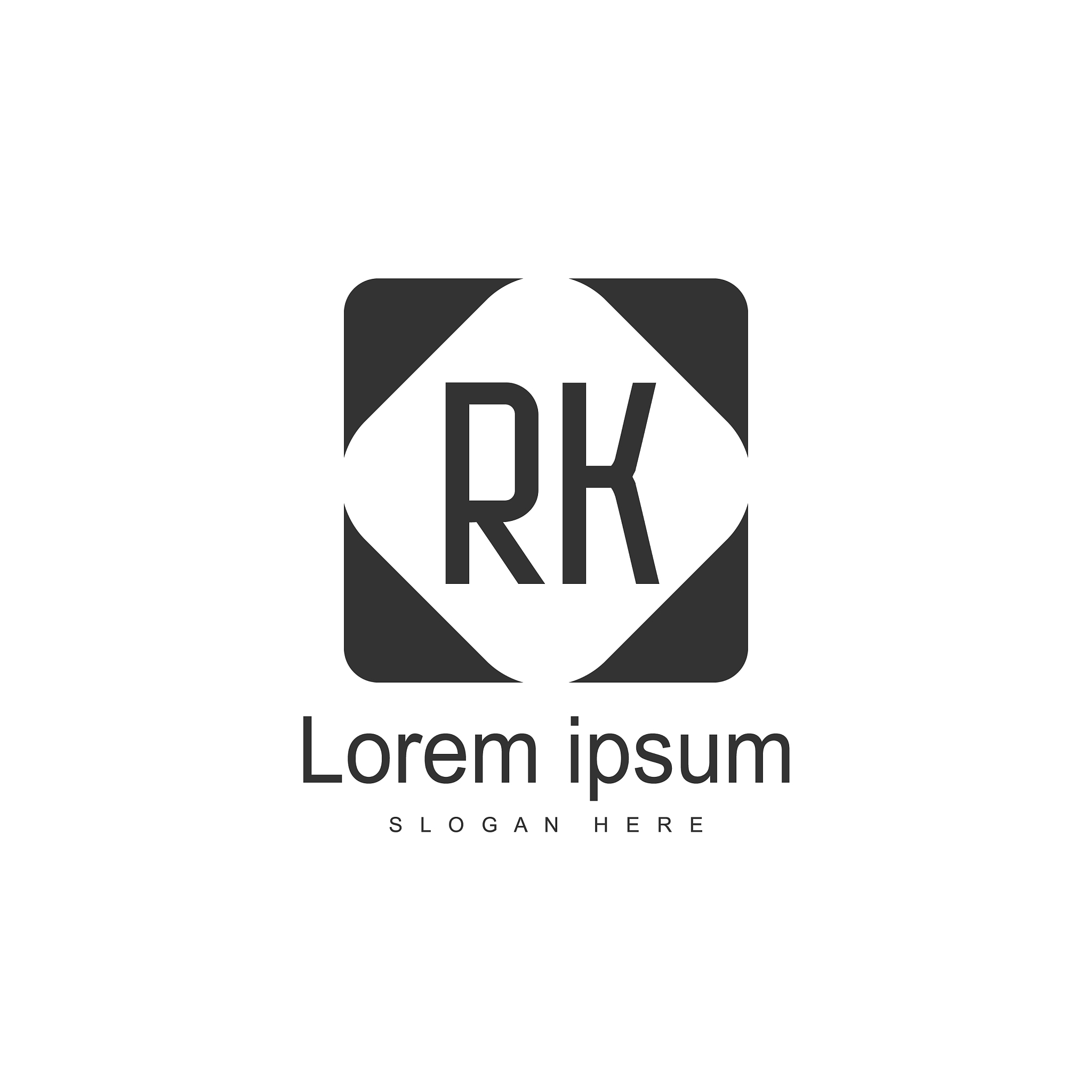 rk logo template design initial letter logo design