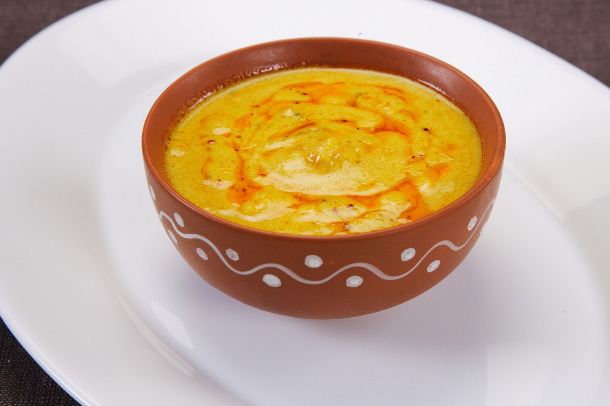 kadi with indian vegetable biryani, indian food