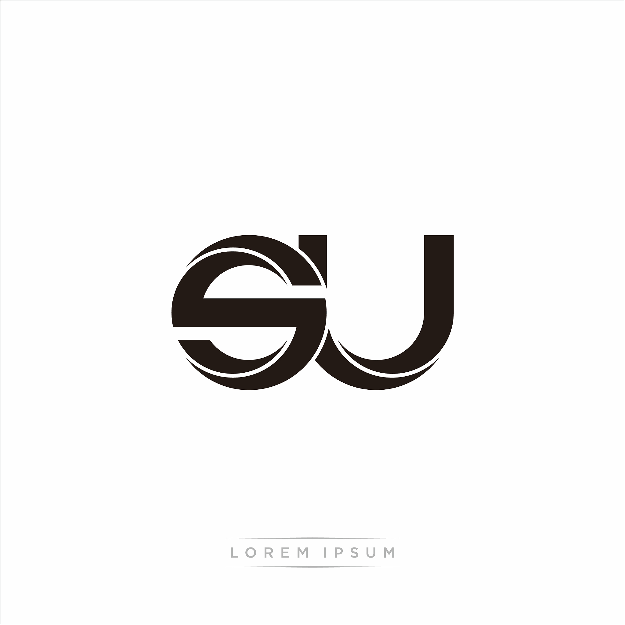 su initial letter split lowercase modern monogram